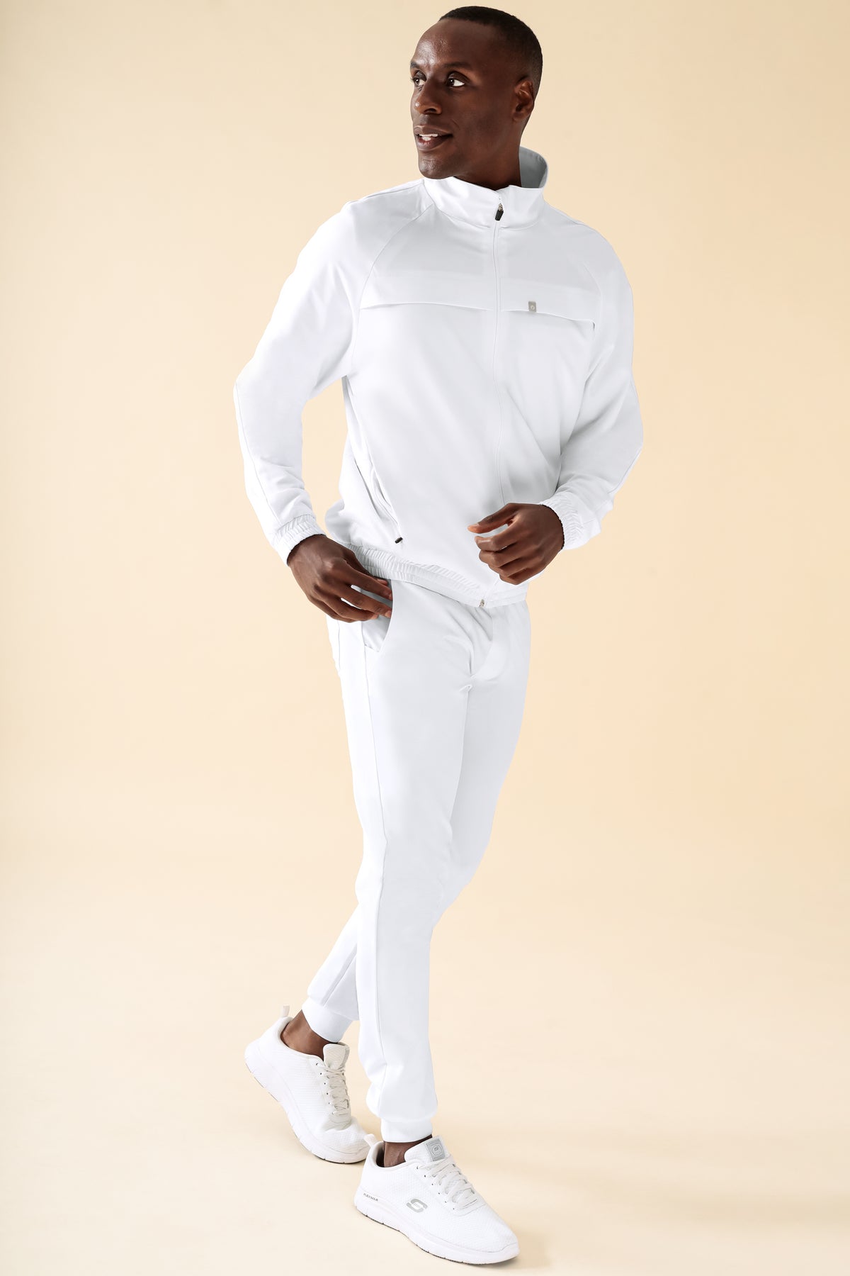 KAERE Blousonjacke Herren - mit elastischen Bündchen weiß