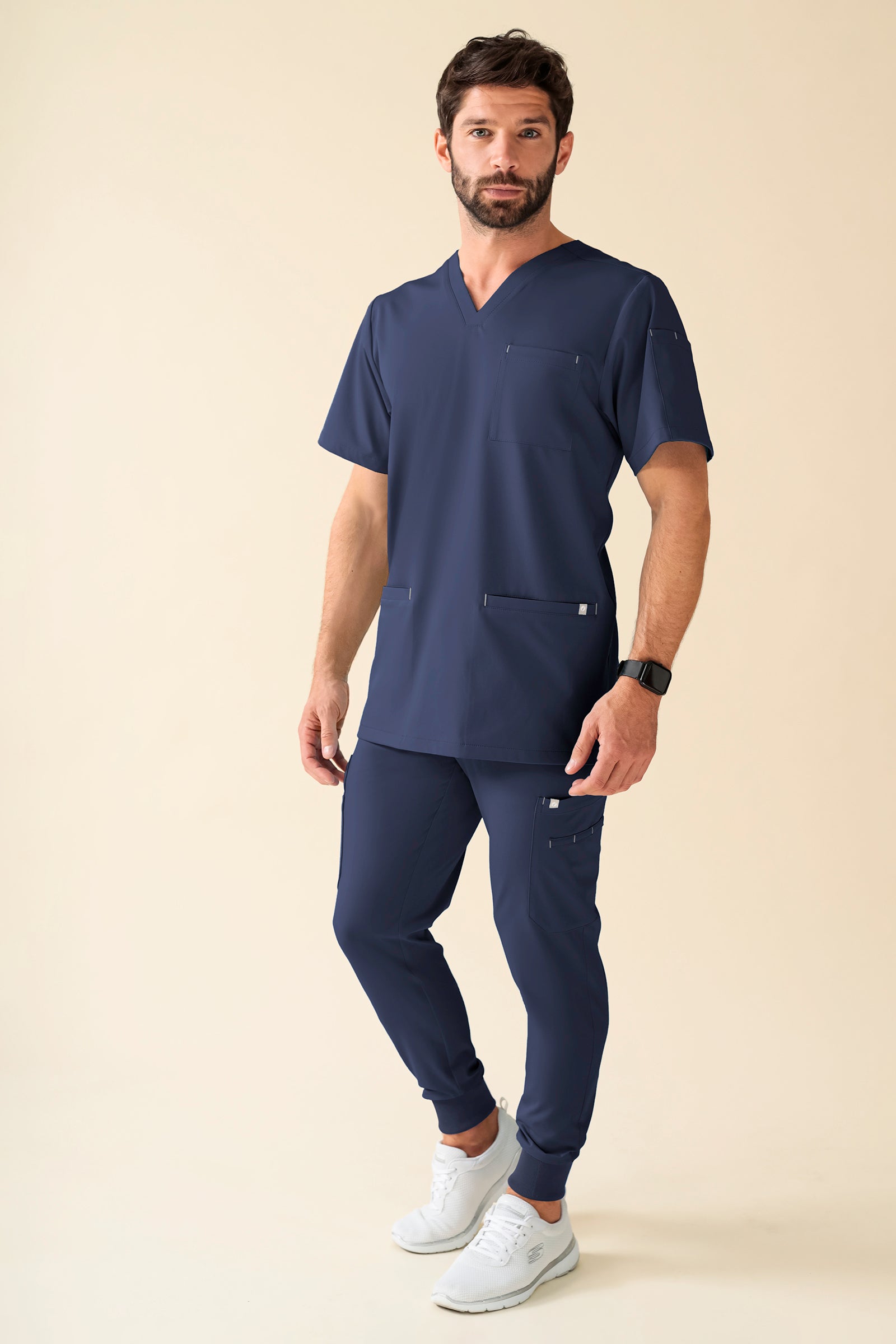 KAERE Hose Herren - Saumbündchen Kurzgr. mit Beintaschen navy