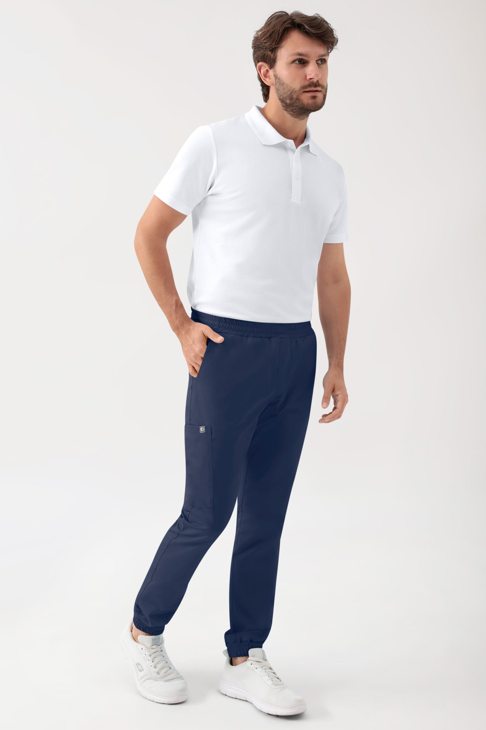GREEN Stretch Hose Herren - Jogpants Style navy, Vorderansicht 