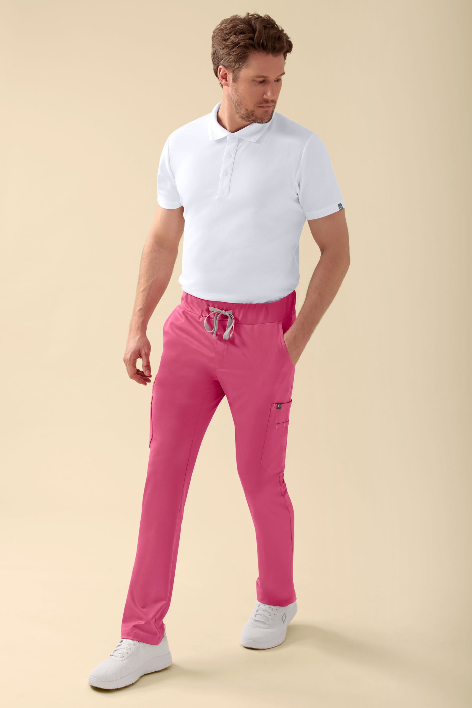 KAERE Hose Herren - gerader Saum mit Beintaschen rosenholz, Vorderansicht 