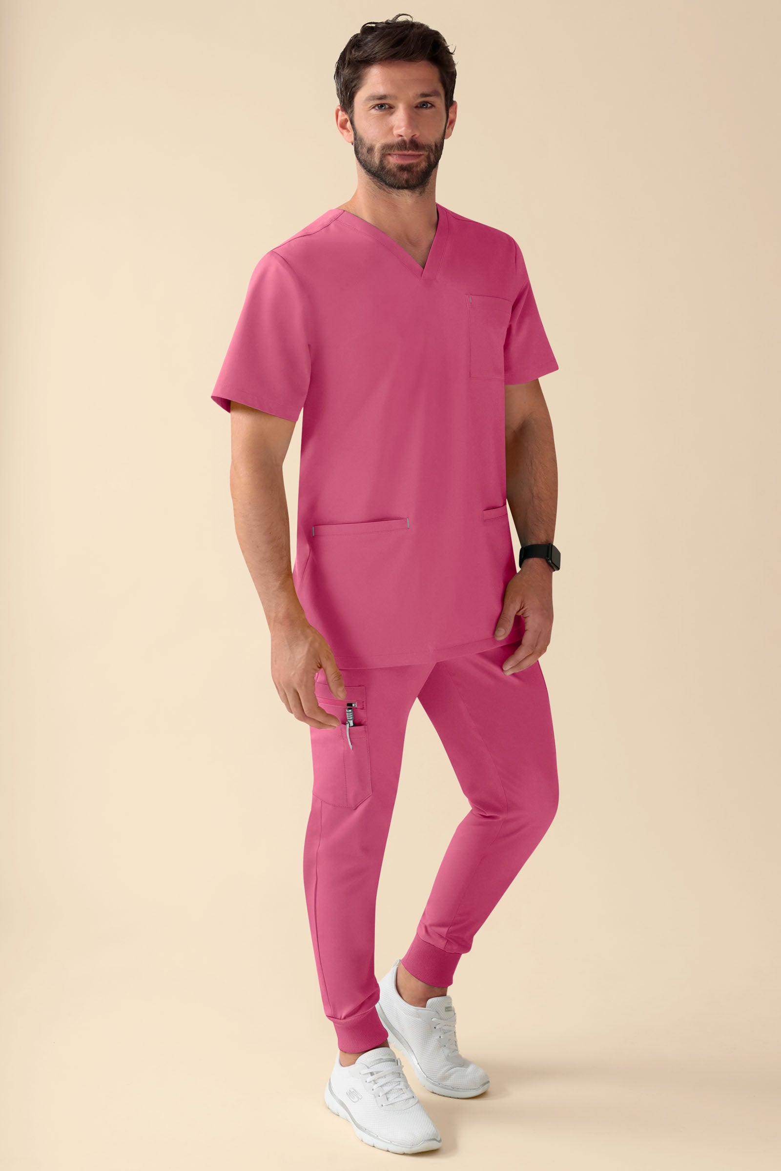 KAERE Hose Herren - Saumbündchen Kurzgr. mit Beintaschen rosenholz