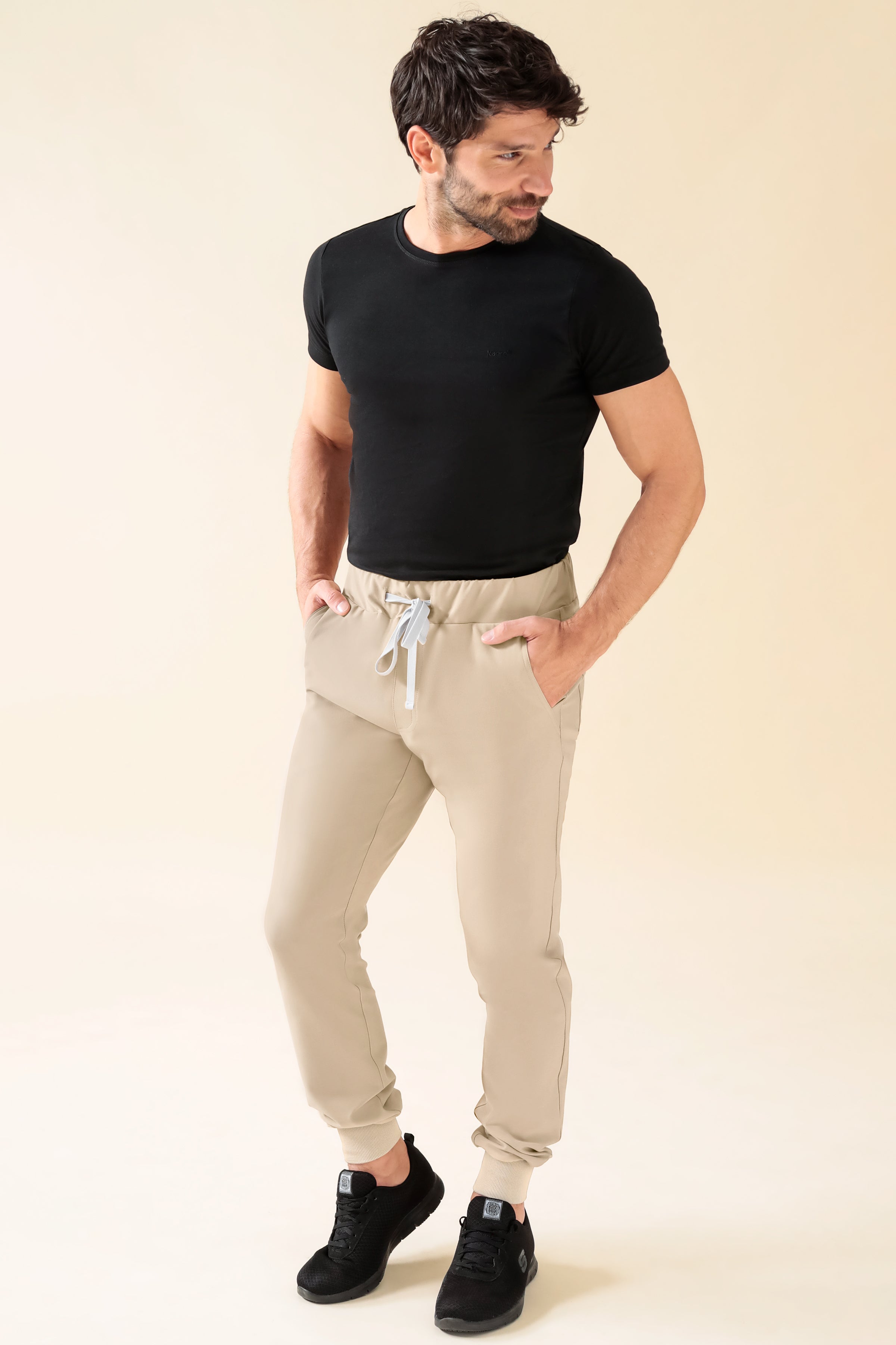 KAERE Hose Herren - Saumbündchen Kurzgr. ohne Beintaschen sand