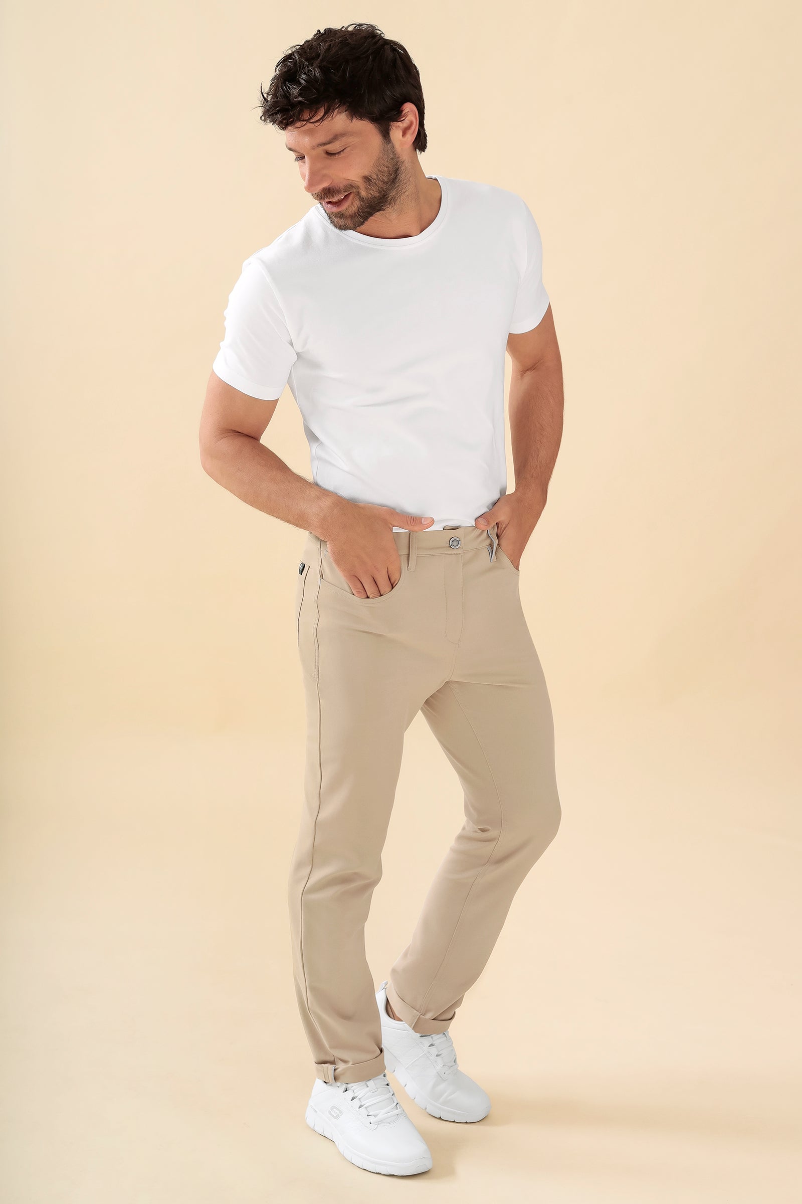 KAERE Hose Herren - 5-Pocket sand, Vorderansicht 