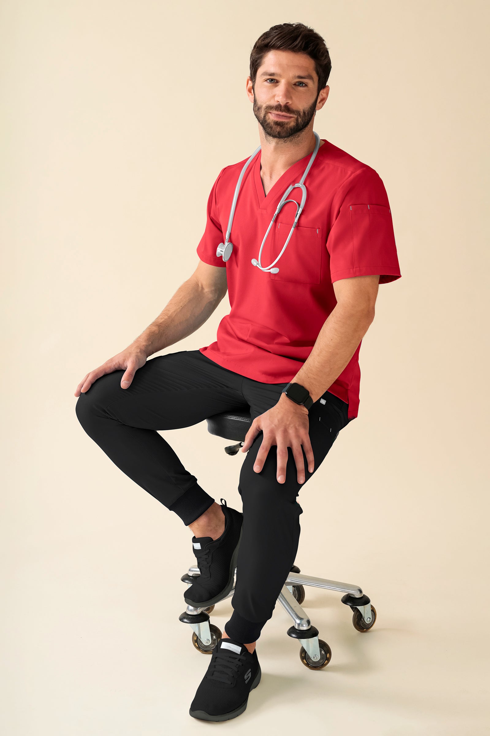 KAERE Hose Herren - Saumbündchen Kurzgr. mit Beintaschen schwarz