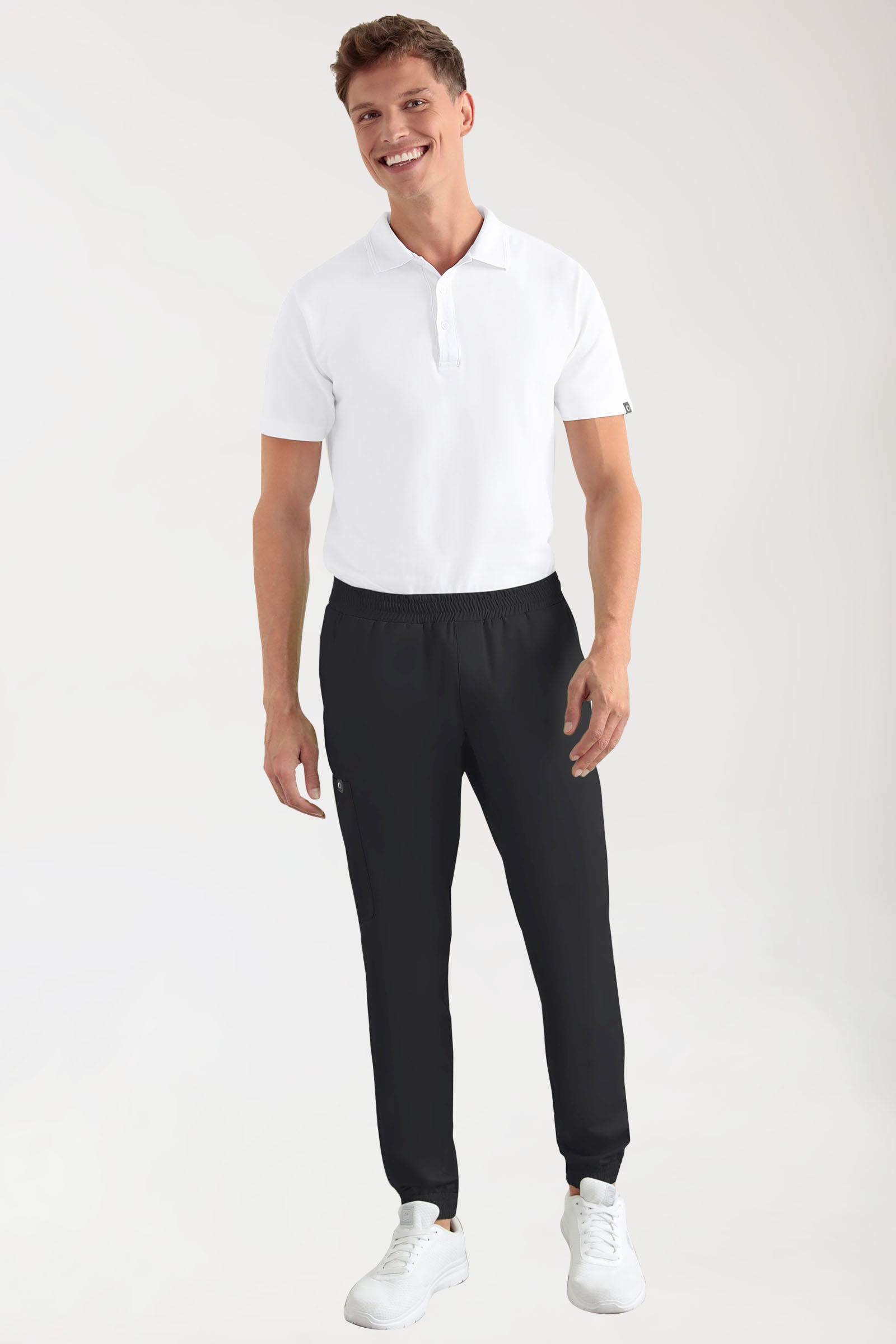 CORE Cargohose Herren - Jogpants Style schwarz, Vorderansicht 