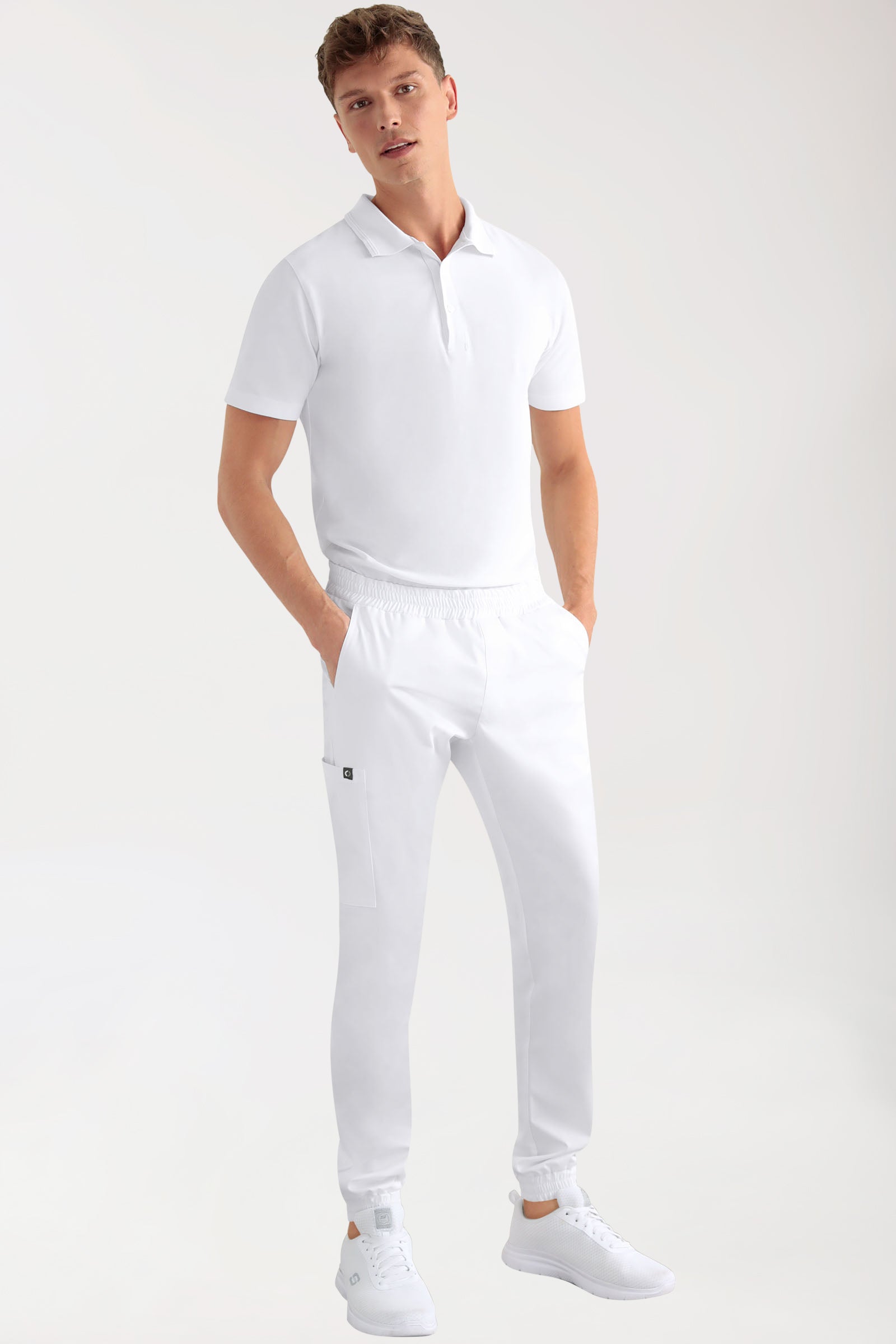 CORE Cargohose Herren - Jogpants Style weiß
