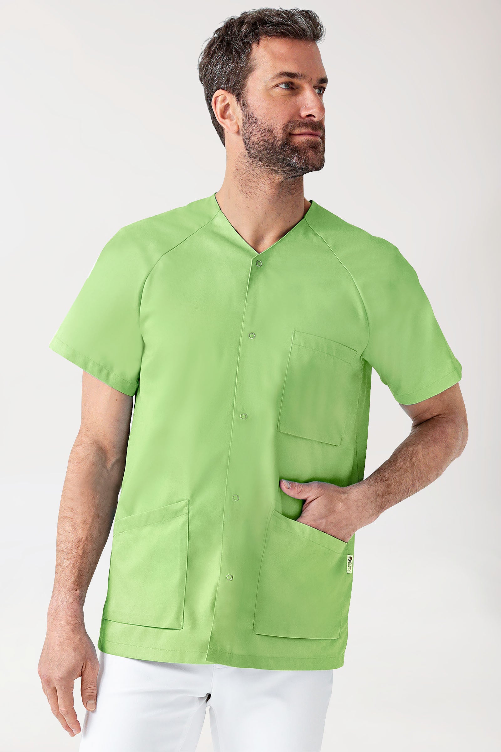 CORE Kasack Herren - durchgeknöpft apfelgrün