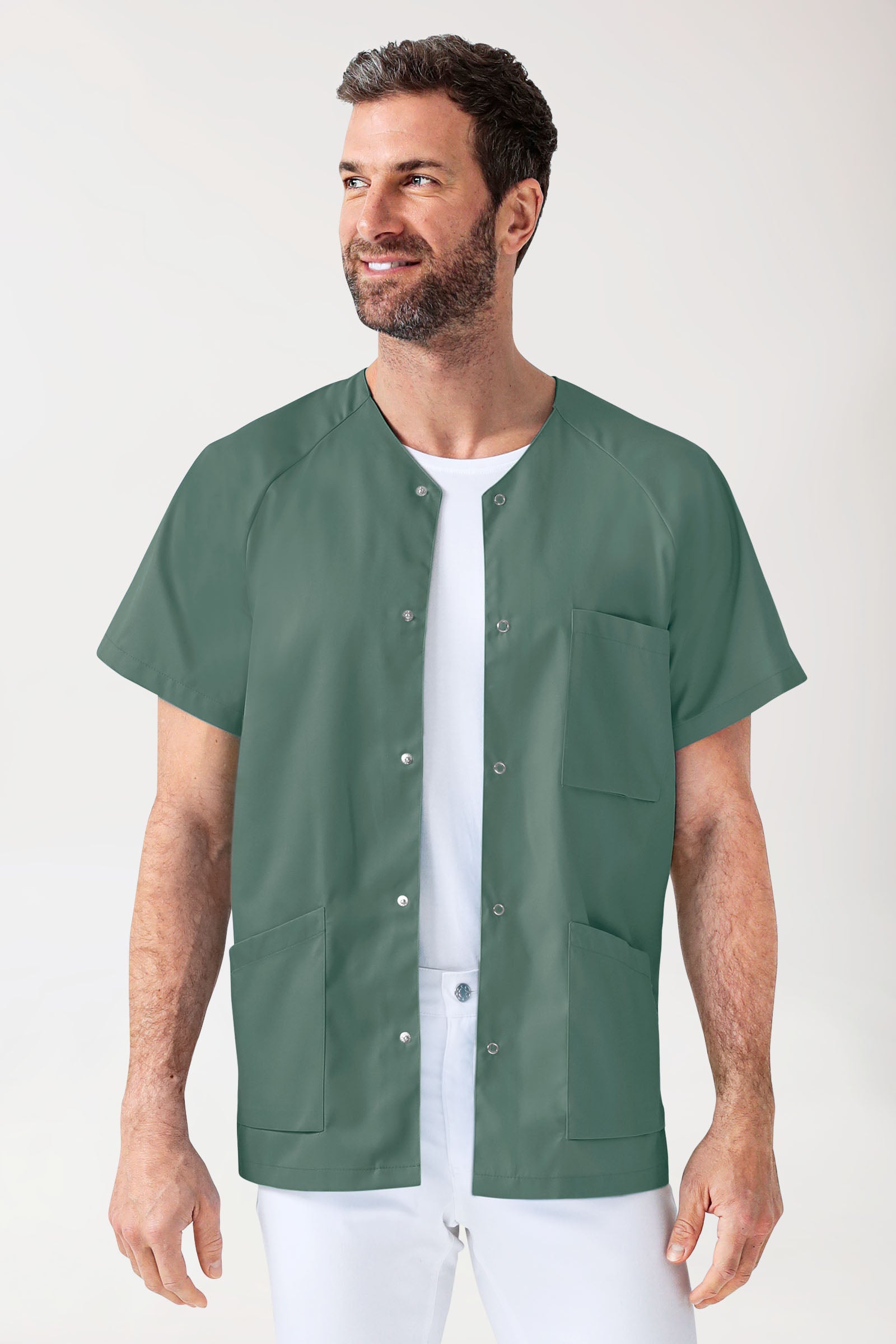 CORE Kasack Herren - durchgeknöpft dunkelgrün