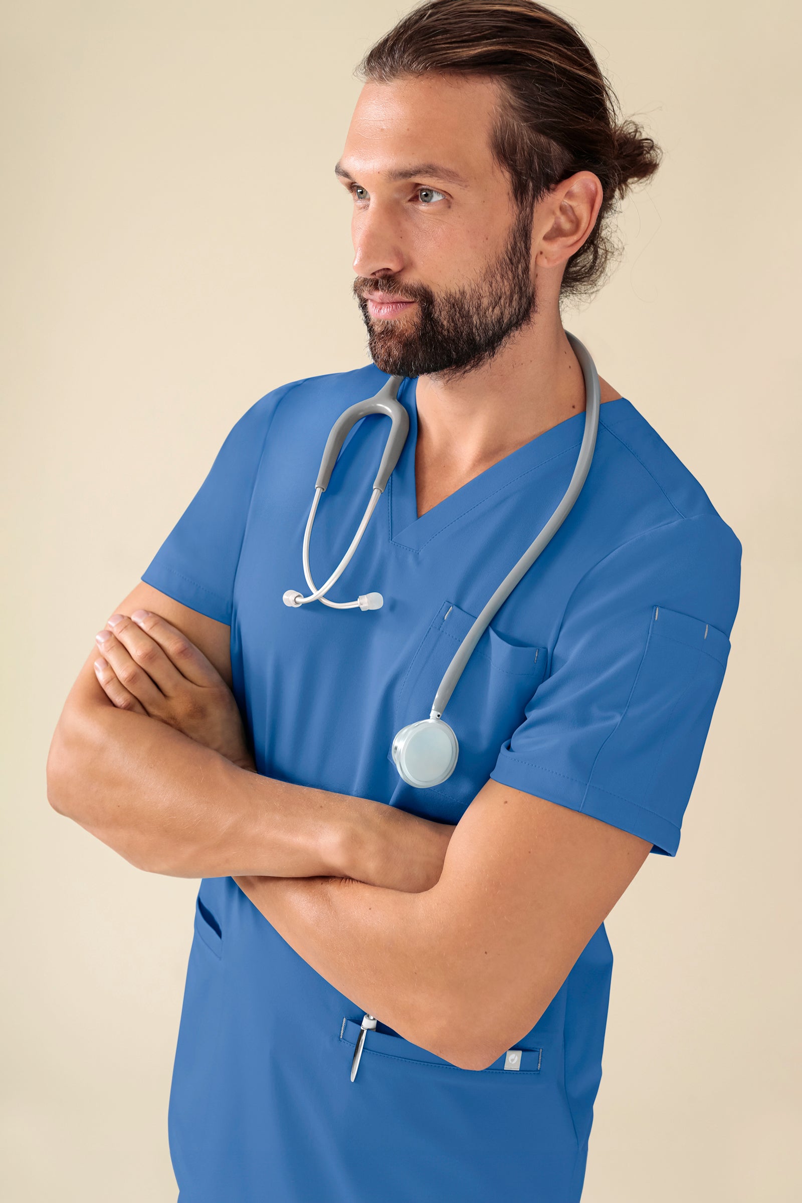 KAERE Schlupfkasack Herren - V-Ausschnitt blau