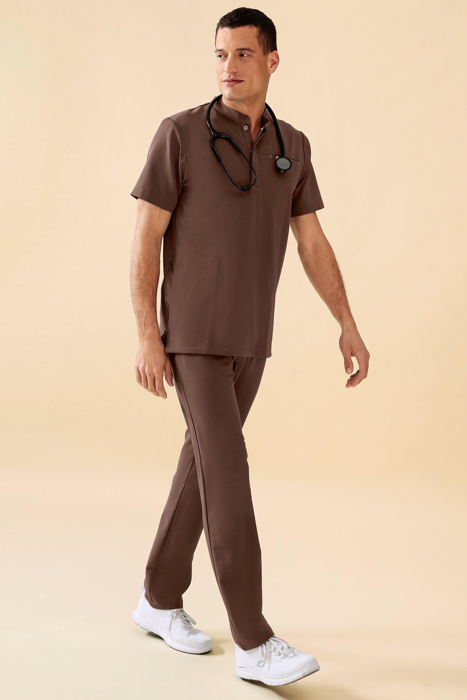 KAERE Schlupfkasack Herren - Stehkragen coffee