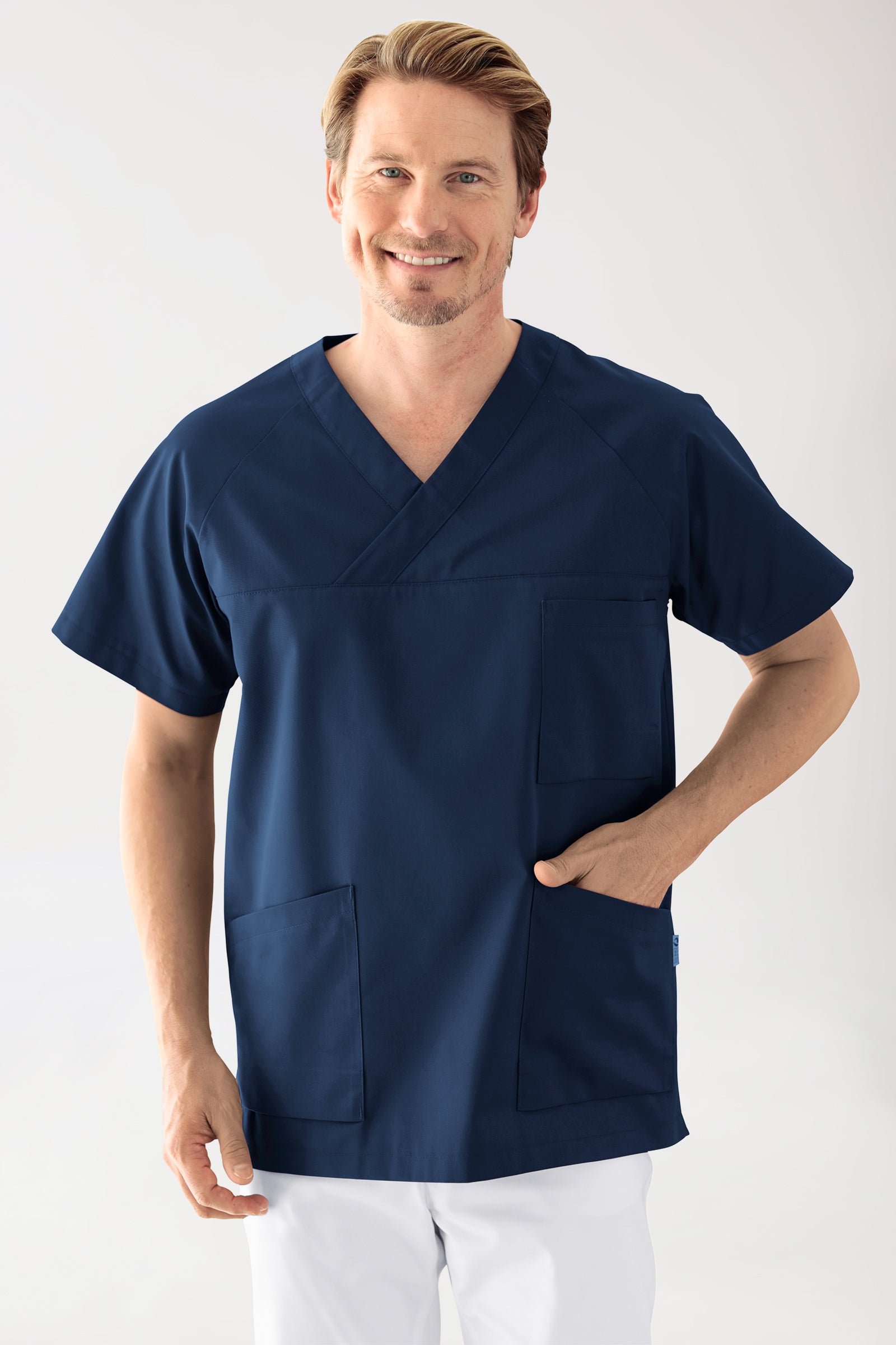 CORE Schlupfkasack Herren - 3er-Pack - V-Ausschnitt navy, Vorderansicht 