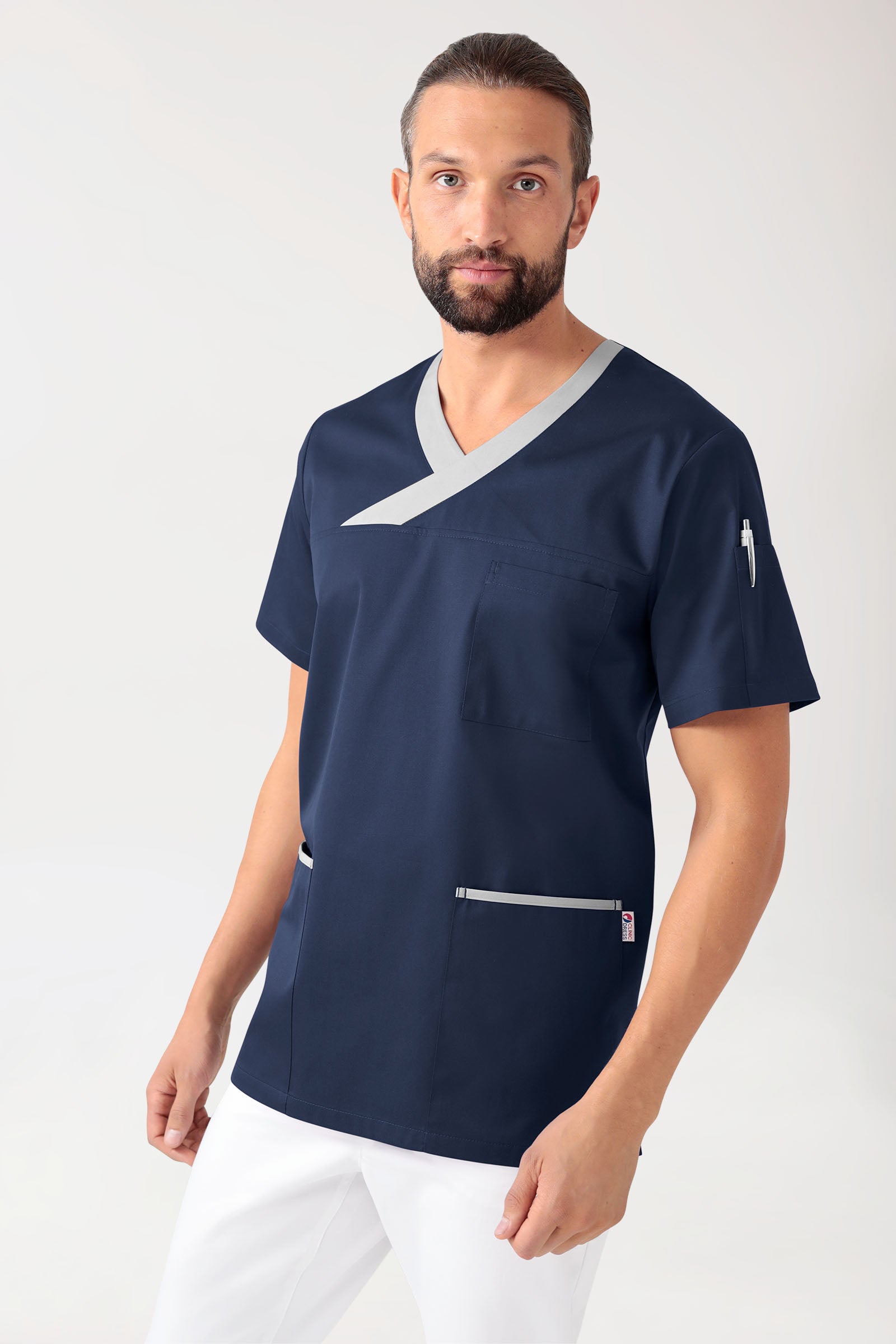 CORE Schlupfkasack Herren navy/grau, Vorderansicht 