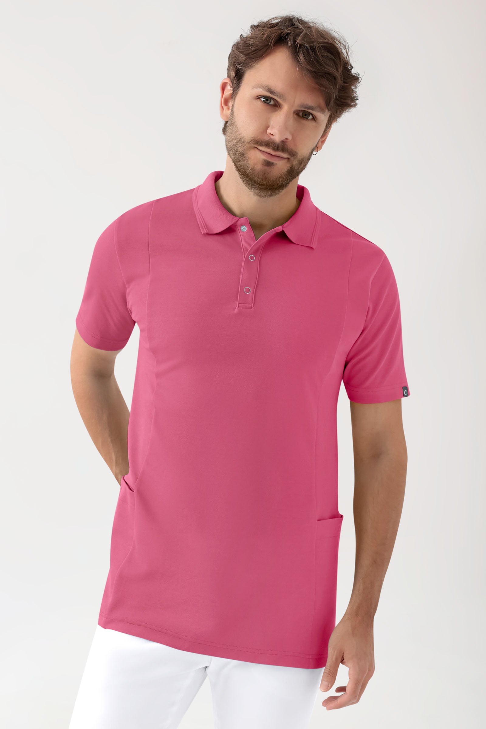 COMFY FLEX Stretch Schlupfkasack Herren - Polokragen rosenholz