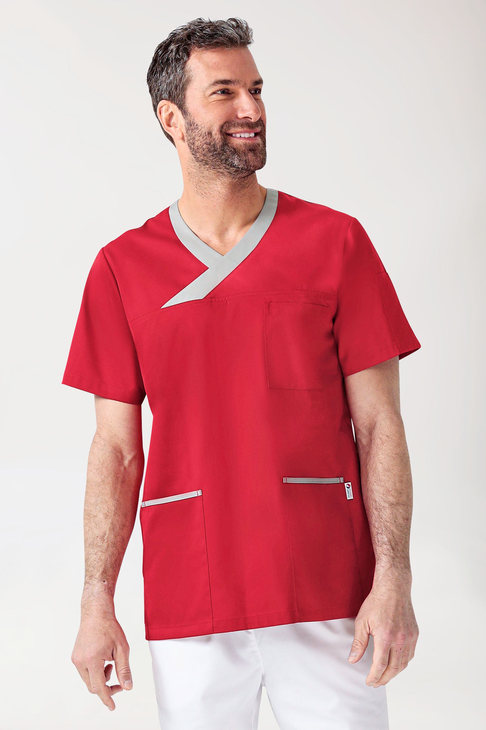 CORE Schlupfkasack Herren rot/grau, Vorderansicht 