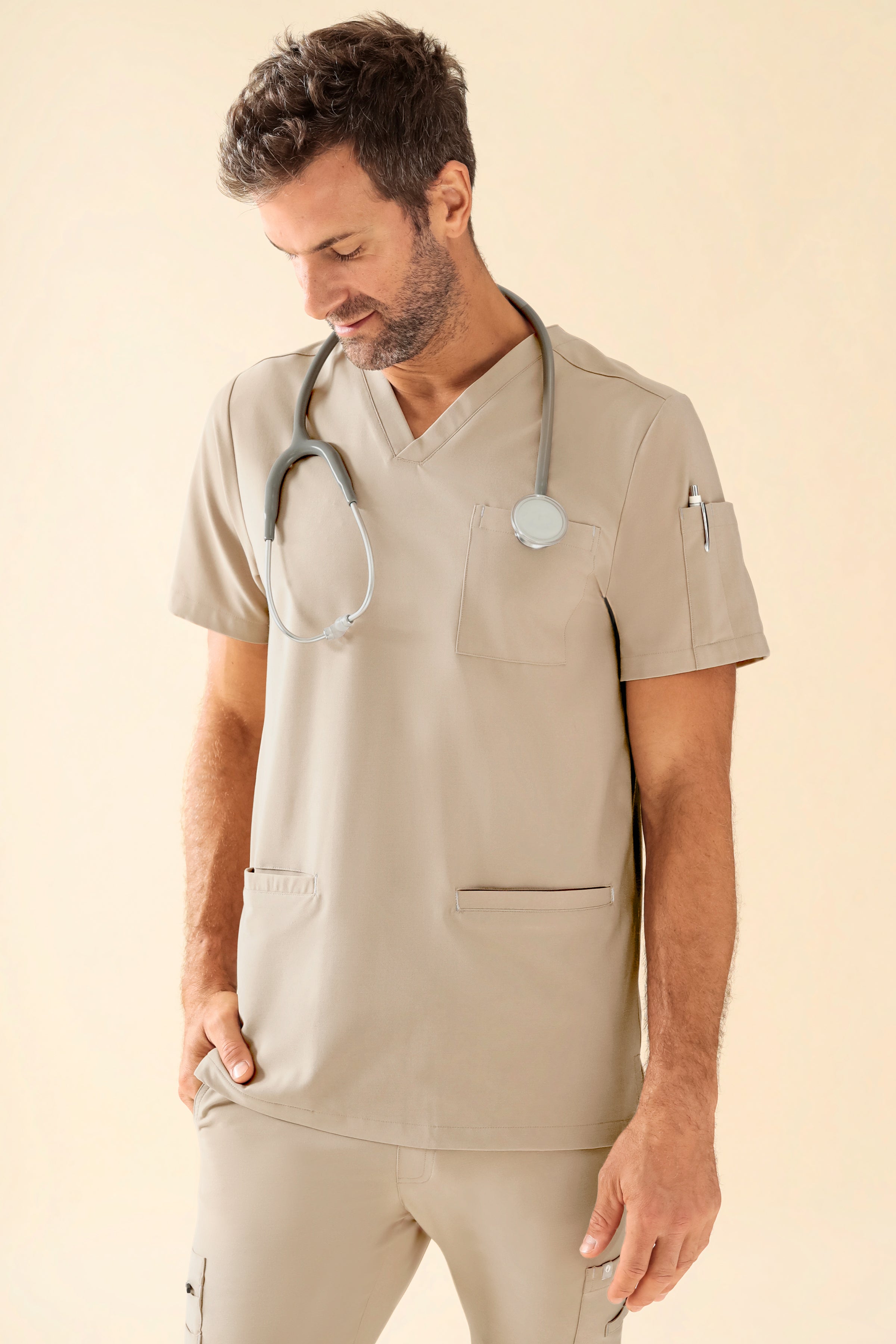 KAERE Schlupfkasack Herren - V-Ausschnitt sand