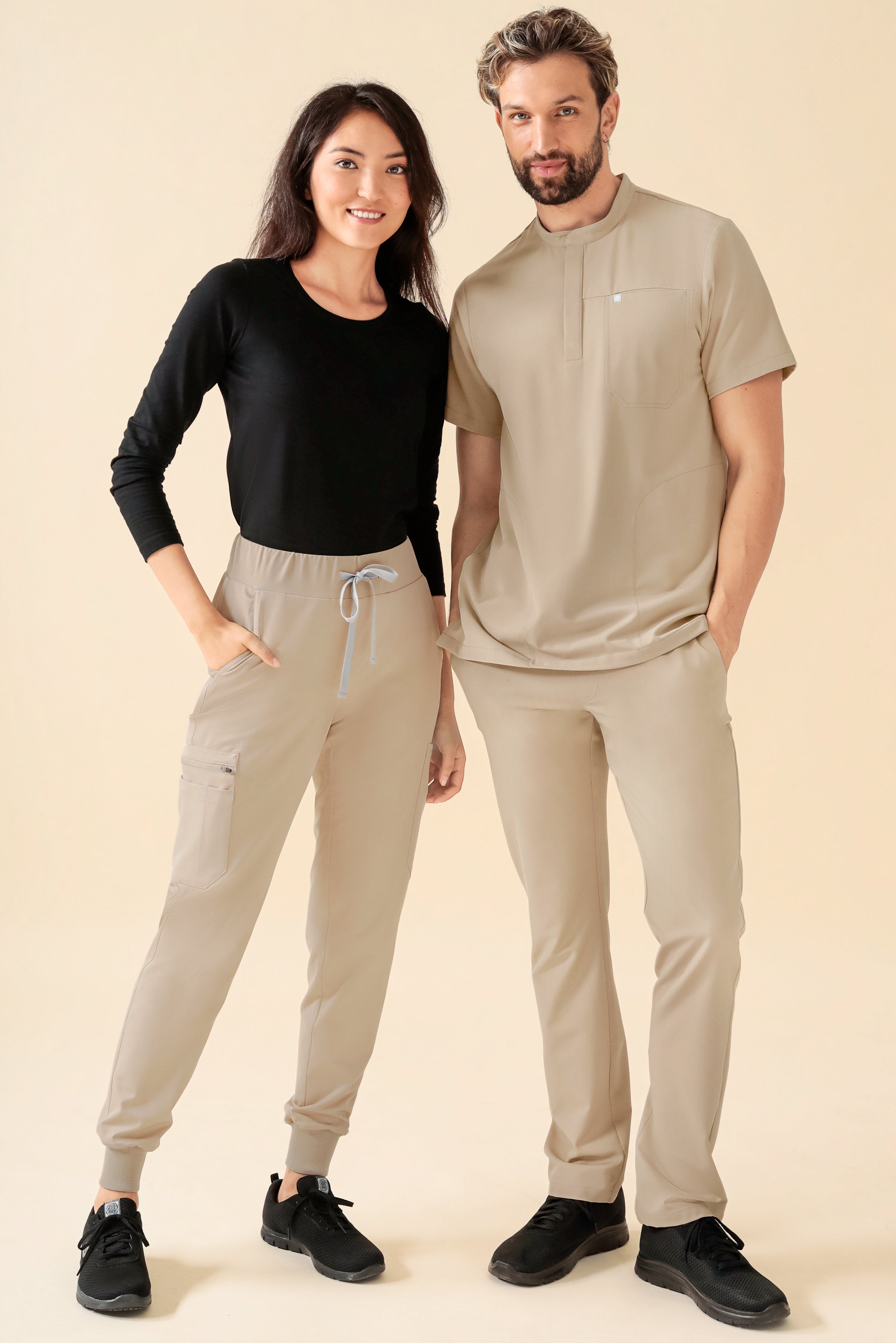 KAERE Schlupfkasack Herren - Stehkragen sand, Vorderansicht 