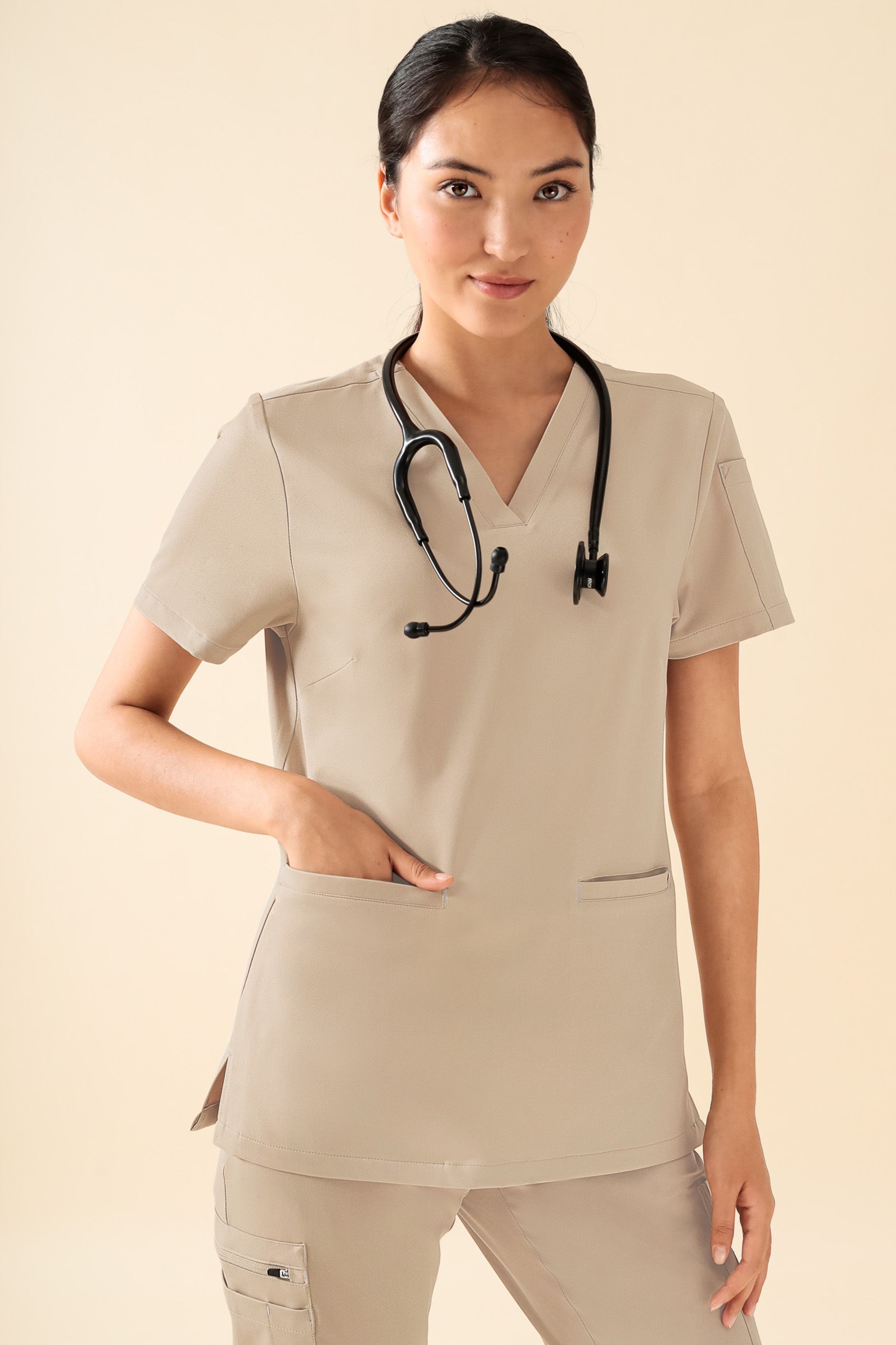 KAERE Schlupfkasack Damen - V-Ausschnitt sand