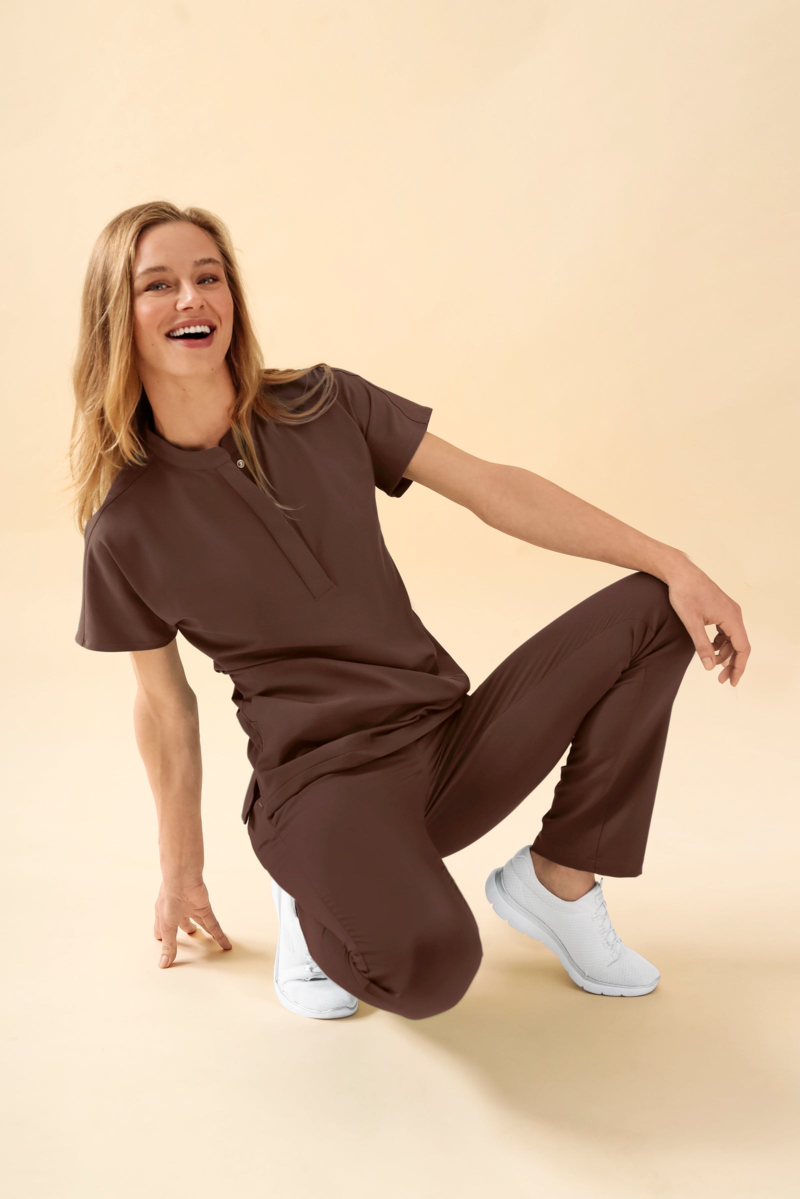 KAERE Schlupfkasack Damen - Stehkragen coffee