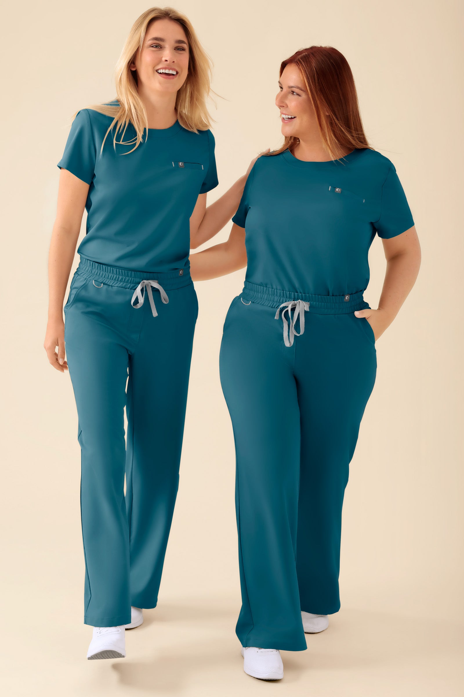 KAERE Hose Damen - weites Bein petrol, Vorderansicht 