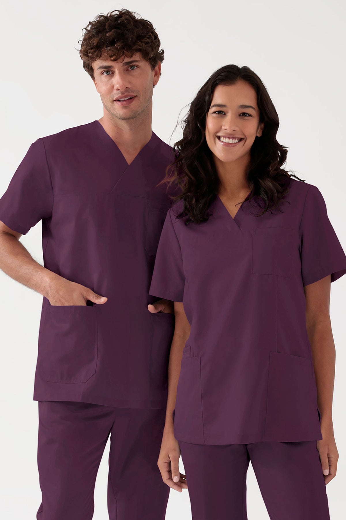 TENCEL™ Schlupfkasack Damen - V-Ausschnitt black berry, Vorderansicht 