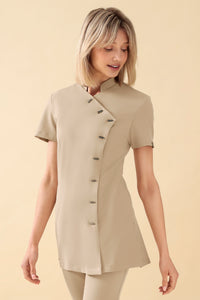 KAERE Kasack Damen - asymmetrische Knopfleiste sand