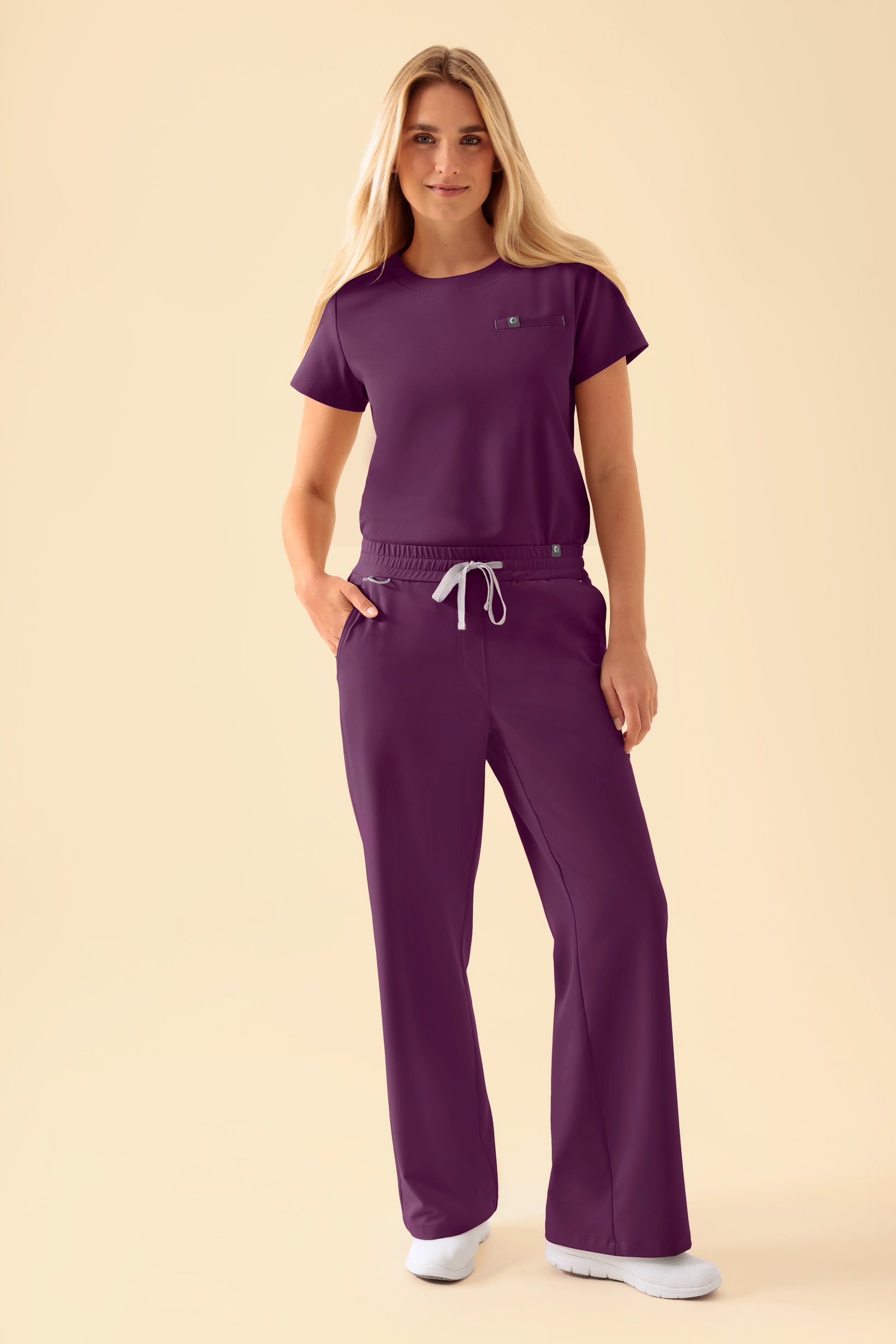 KAERE Hose Damen - weites Bein pflaume