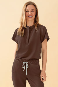 KAERE Schlupfkasack Damen - Stehkragen coffee
