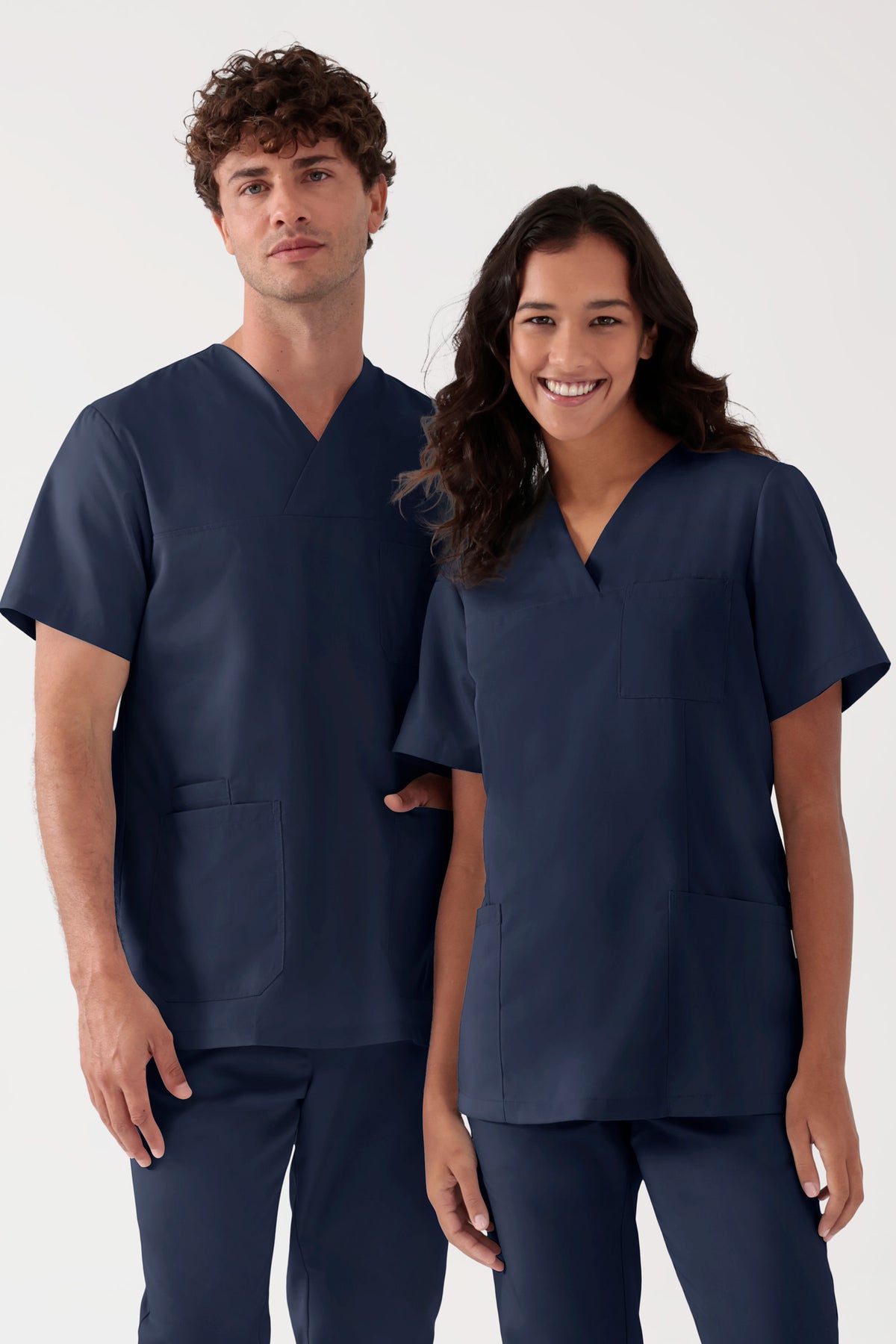 TENCEL™ Schlupfkasack Damen - V-Ausschnitt navy, Vorderansicht 