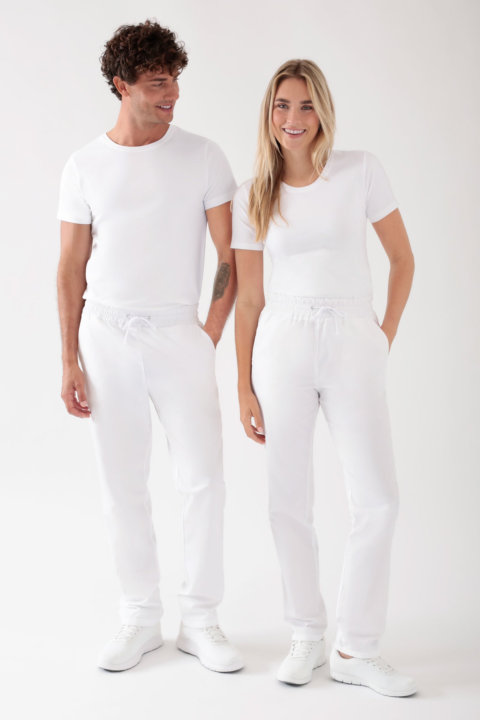 TENCEL™ Hose Unisex - Rundumgummibund weiß