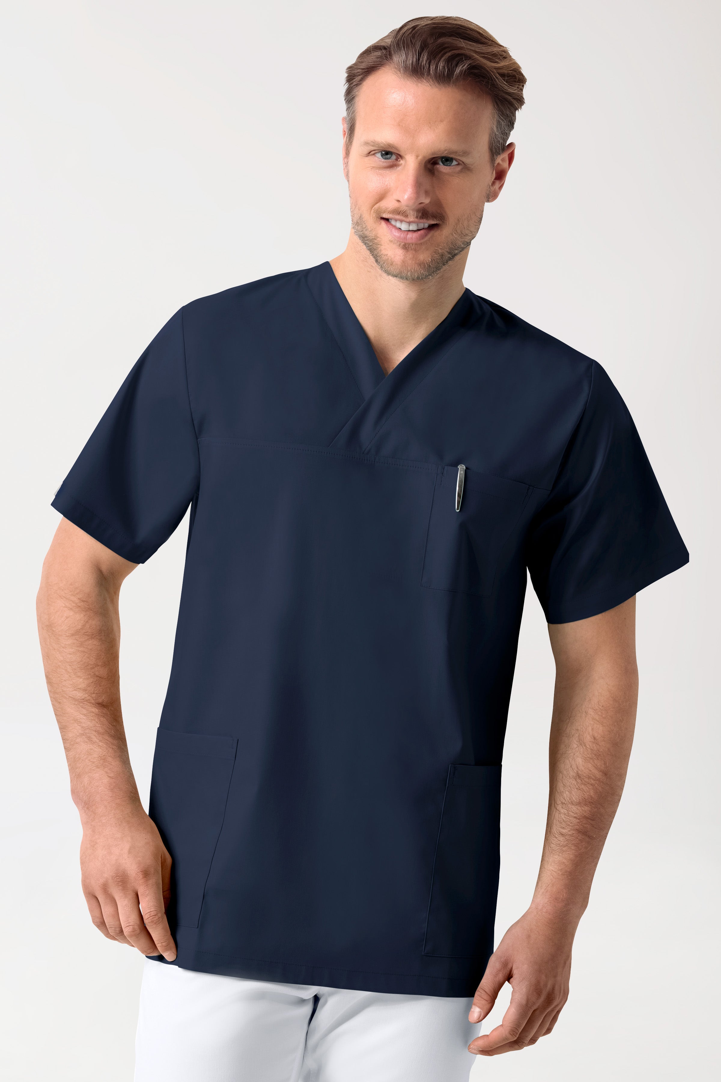 Schlupfkasack Unisex Stretch- V-Ausschnitt navy