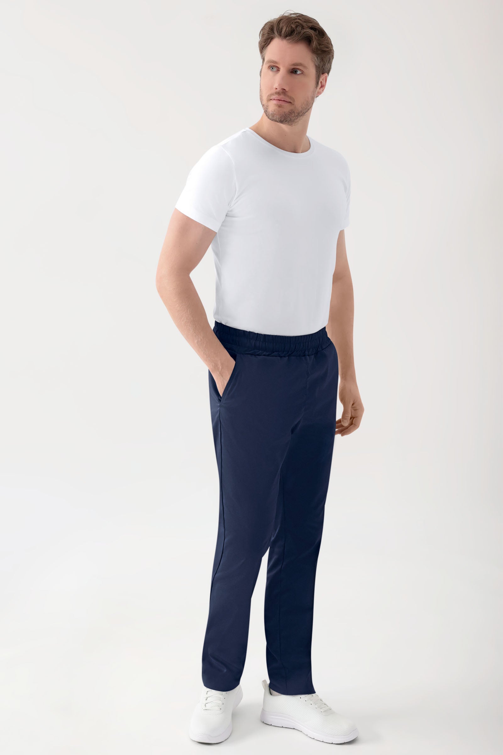 Stretch Hose Unisex - Rundumgummibund navy, Vorderansicht 