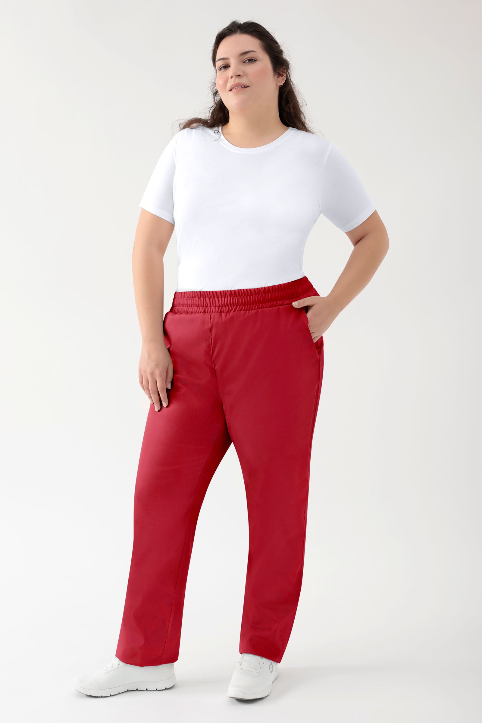GREEN Stretch Hose Unisex - Rundumgummibund rot, Vorderansicht 