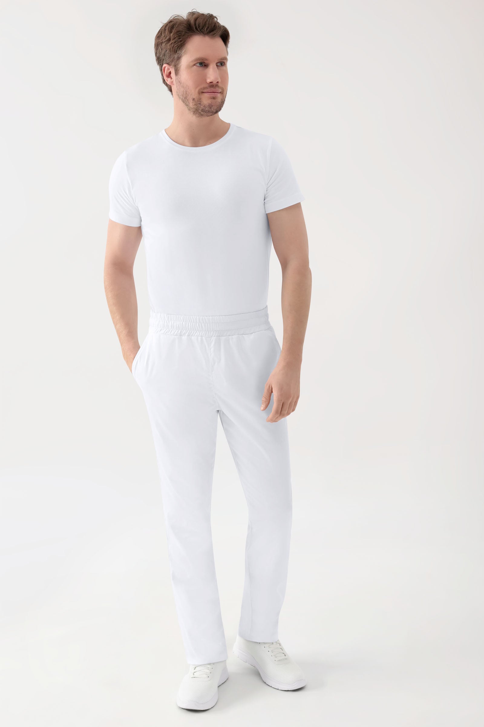 Stretch Hose Unisex - Rundumgummibund weiß