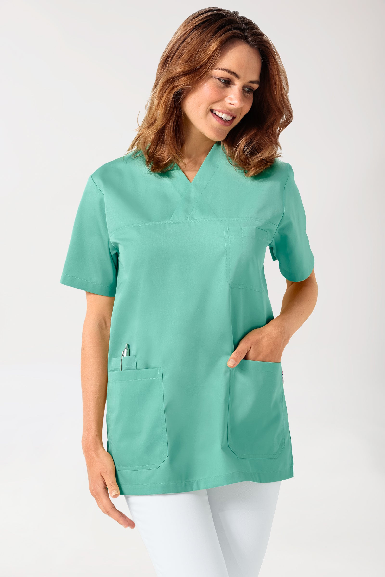 Schlupfkasack Aqua Green V-Ausschnitt