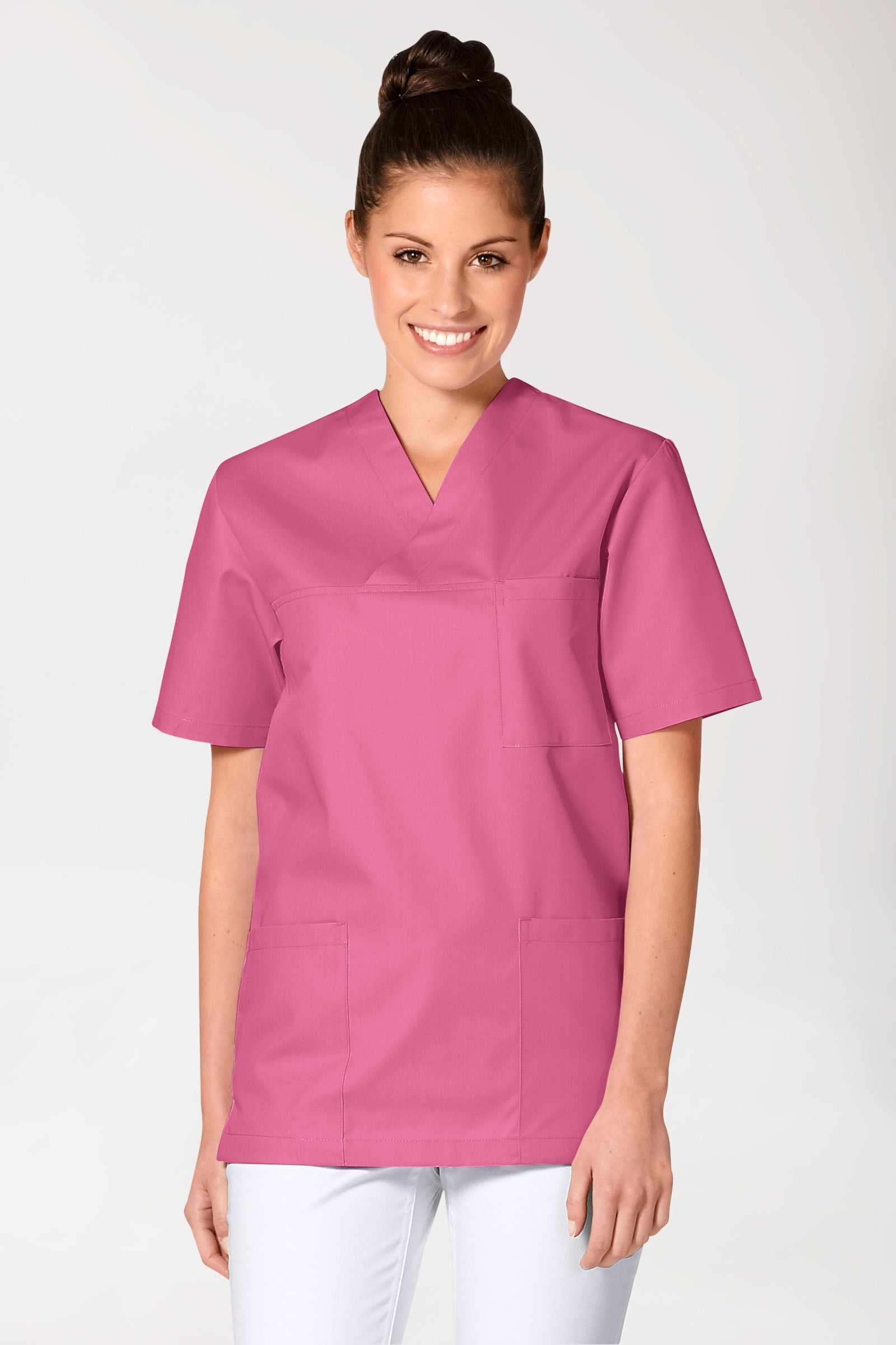 JUST STRONG Schlupfkasack Unisex - V-Ausschnitt rosenholz, Vorderansicht 