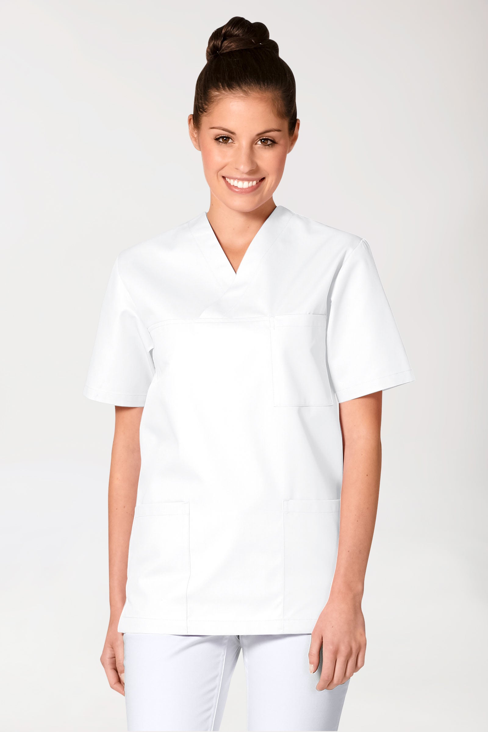 JUST STRONG Schlupfkasack Unisex - V-Ausschnitt weiß