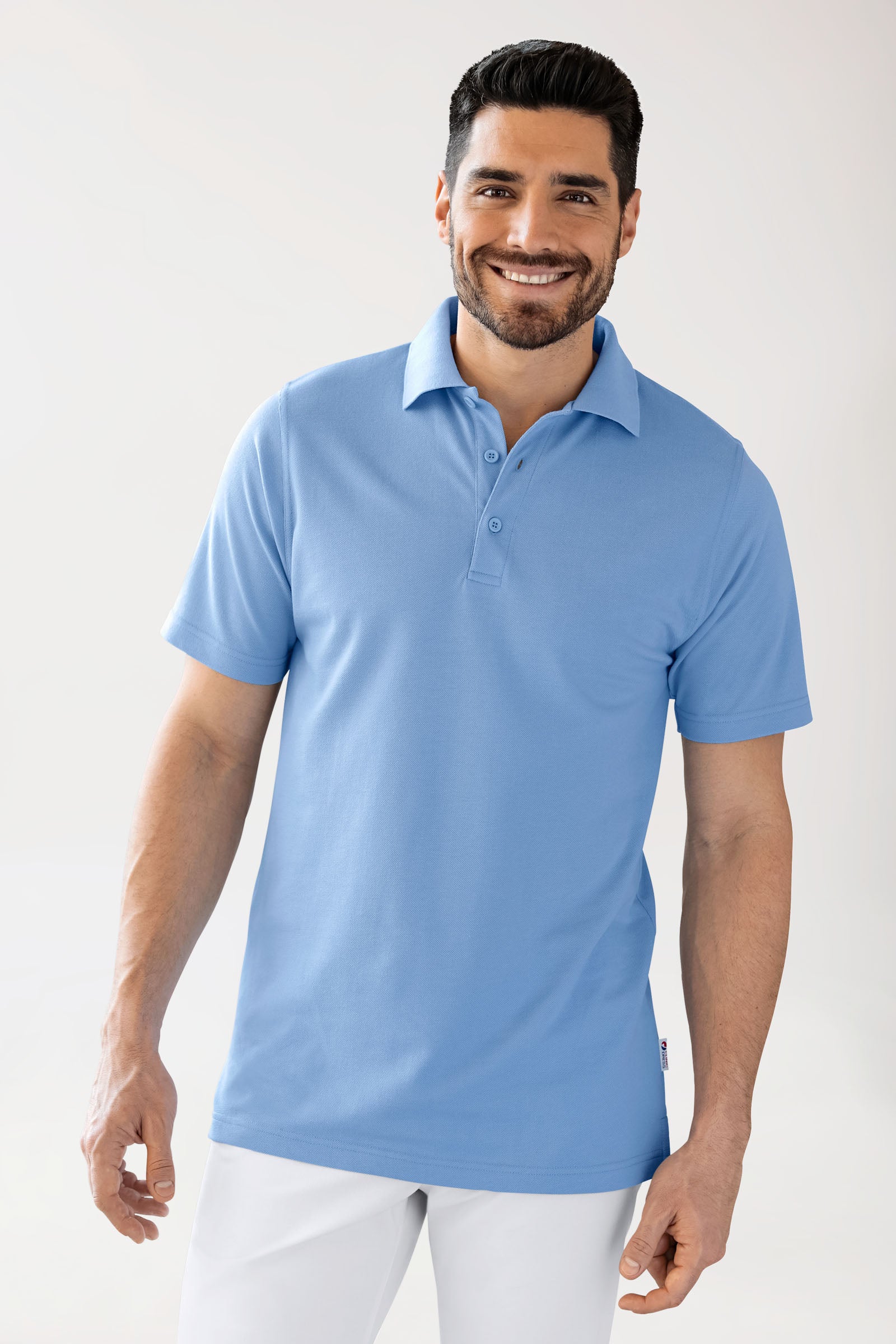 CORE Shirt Unisex - Polokragen himmelblau, Vorderansicht 