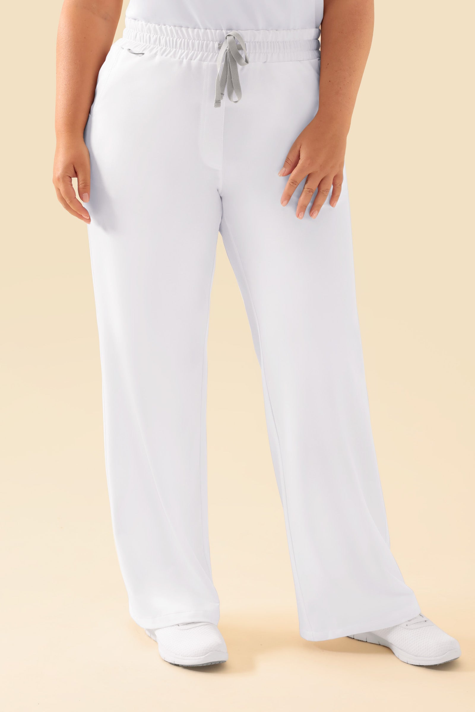 KAERE Hose Damen - weites Bein weiß, Vorderansicht 