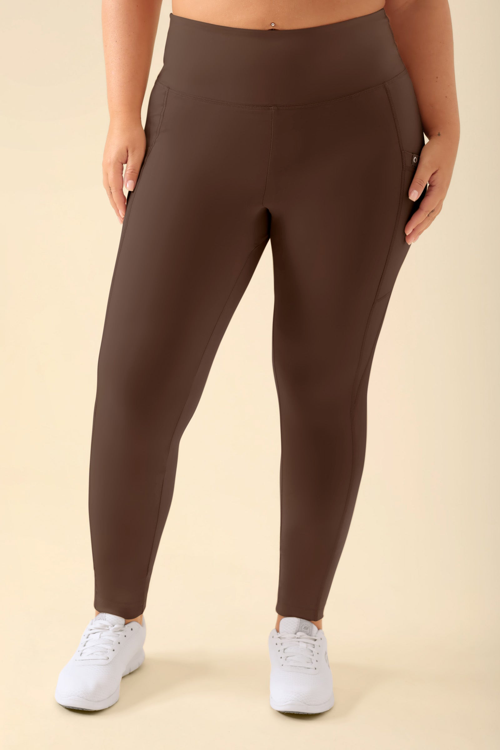 KAERE Leggings Damen - super elastisch coffee, Vorderansicht 