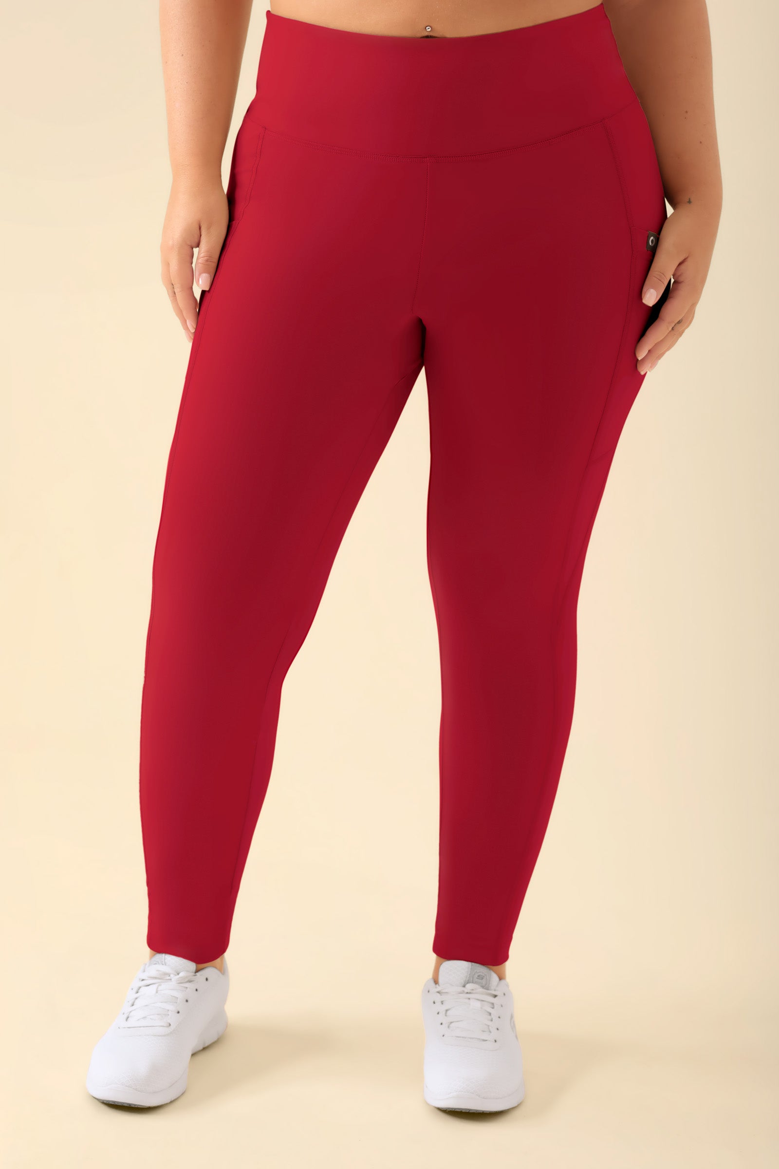 KAERE Leggings Damen - super elastisch rot, Vorderansicht 