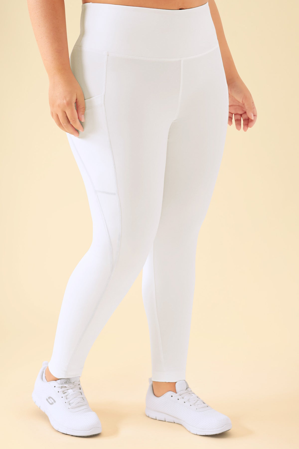 KAERE Leggings Damen - super elastisch weiß, Vorderansicht 