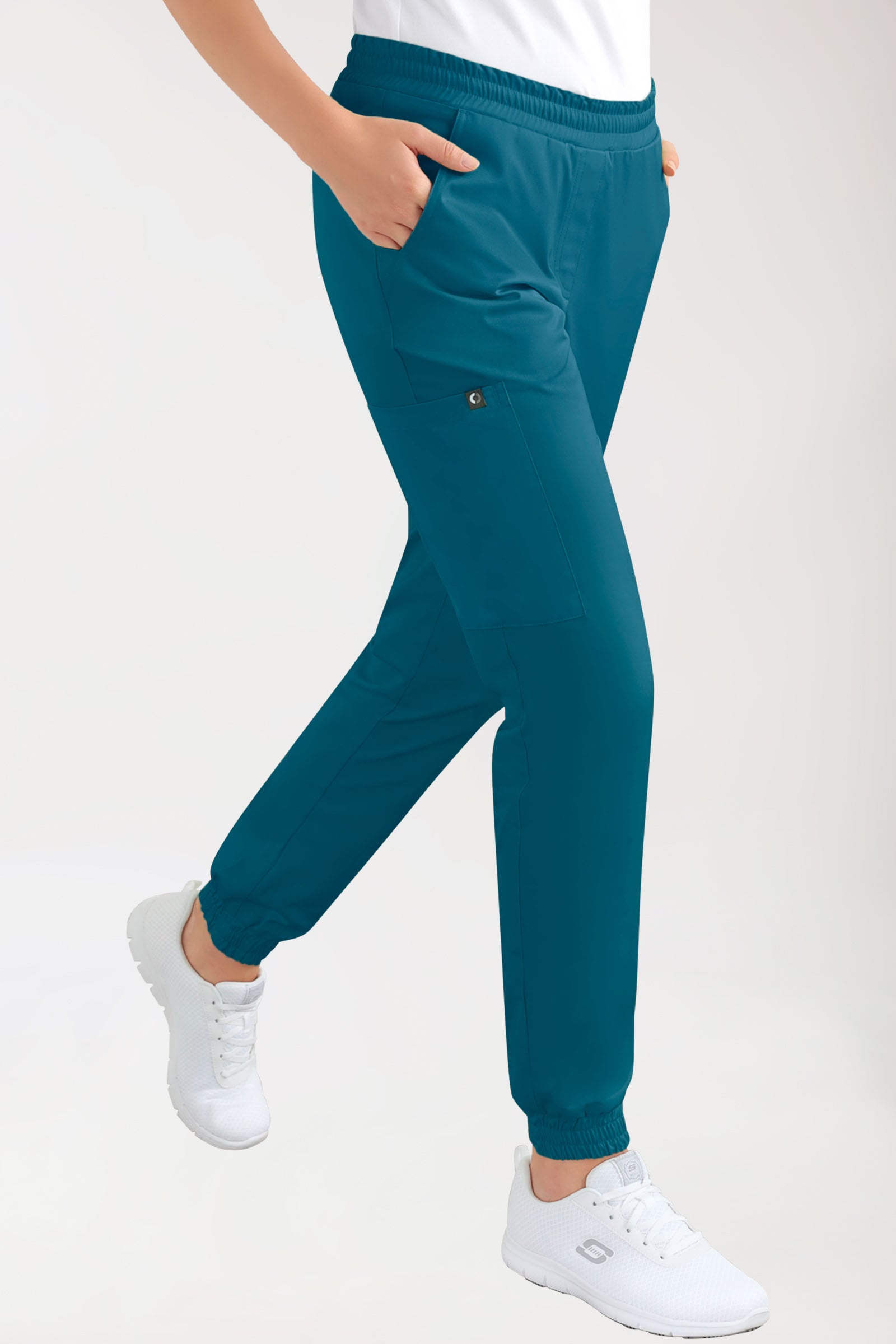 CORE Cargohose Damen - Jogpants Style petrol, Vorderansicht 