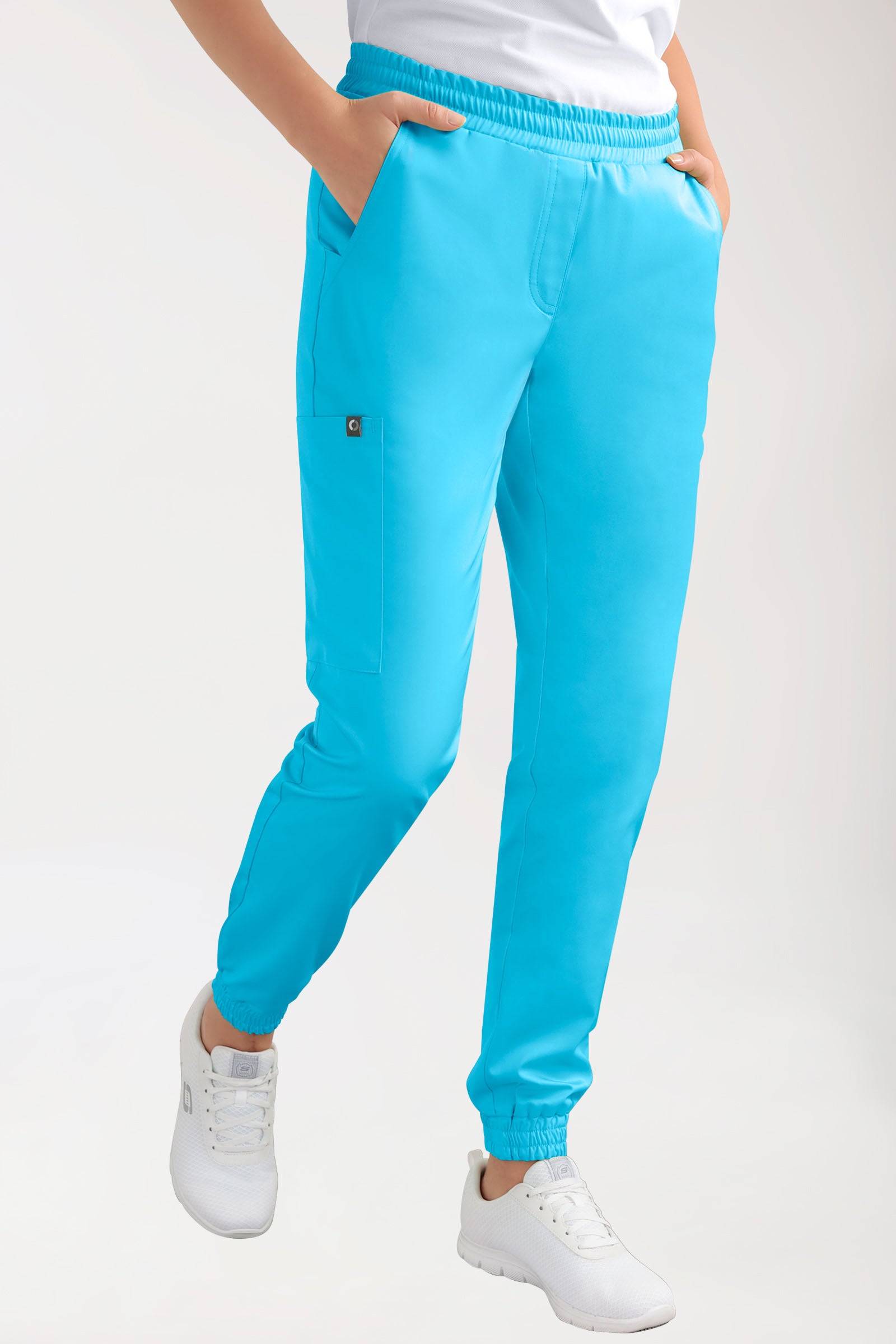 CORE Cargohose Damen - Jogpants Style türkis, Vorderansicht 