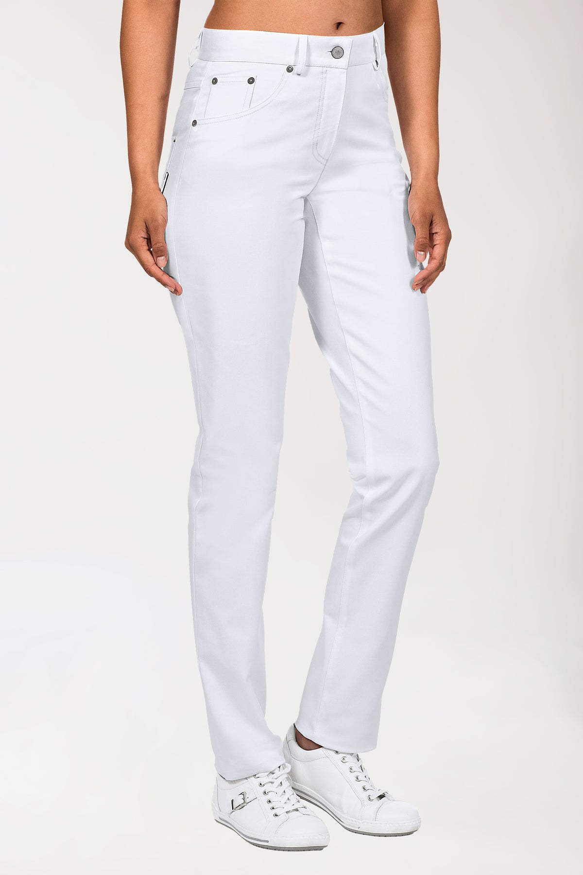 5-Pocket Hose Damen - Langgröße weiß
