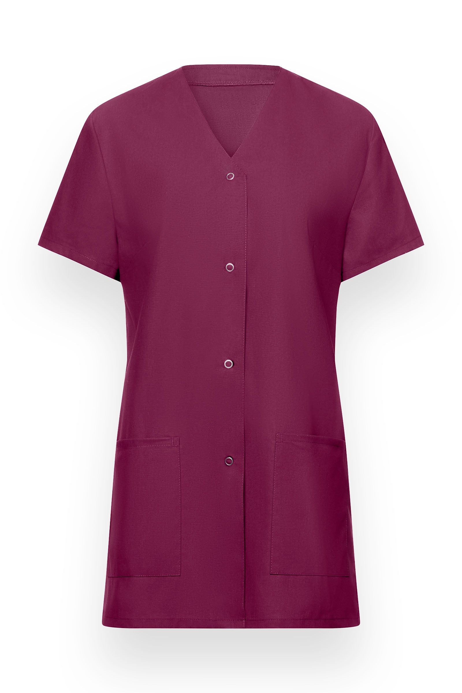 Stretch Kasack Damen - durchgeknöpft berry
