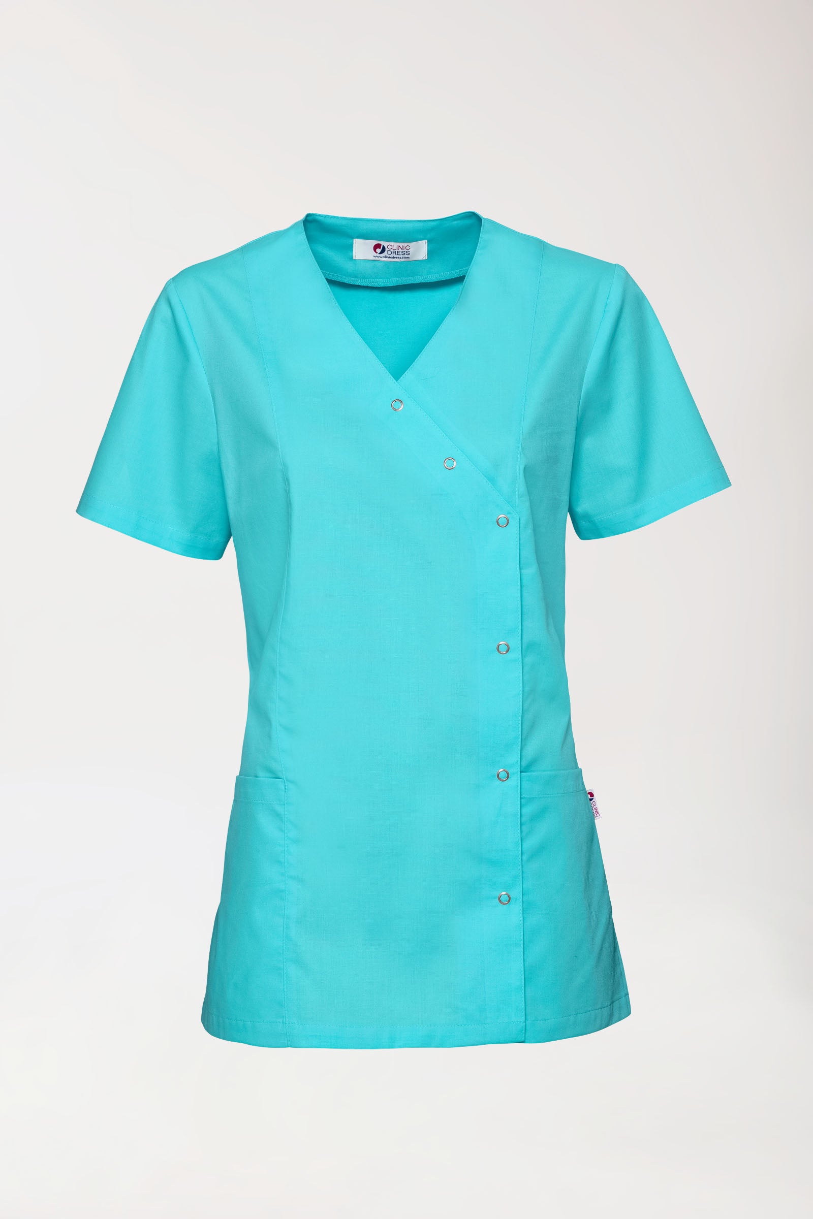 Stretch Kasack Damen - durchgeknöpft curaçao