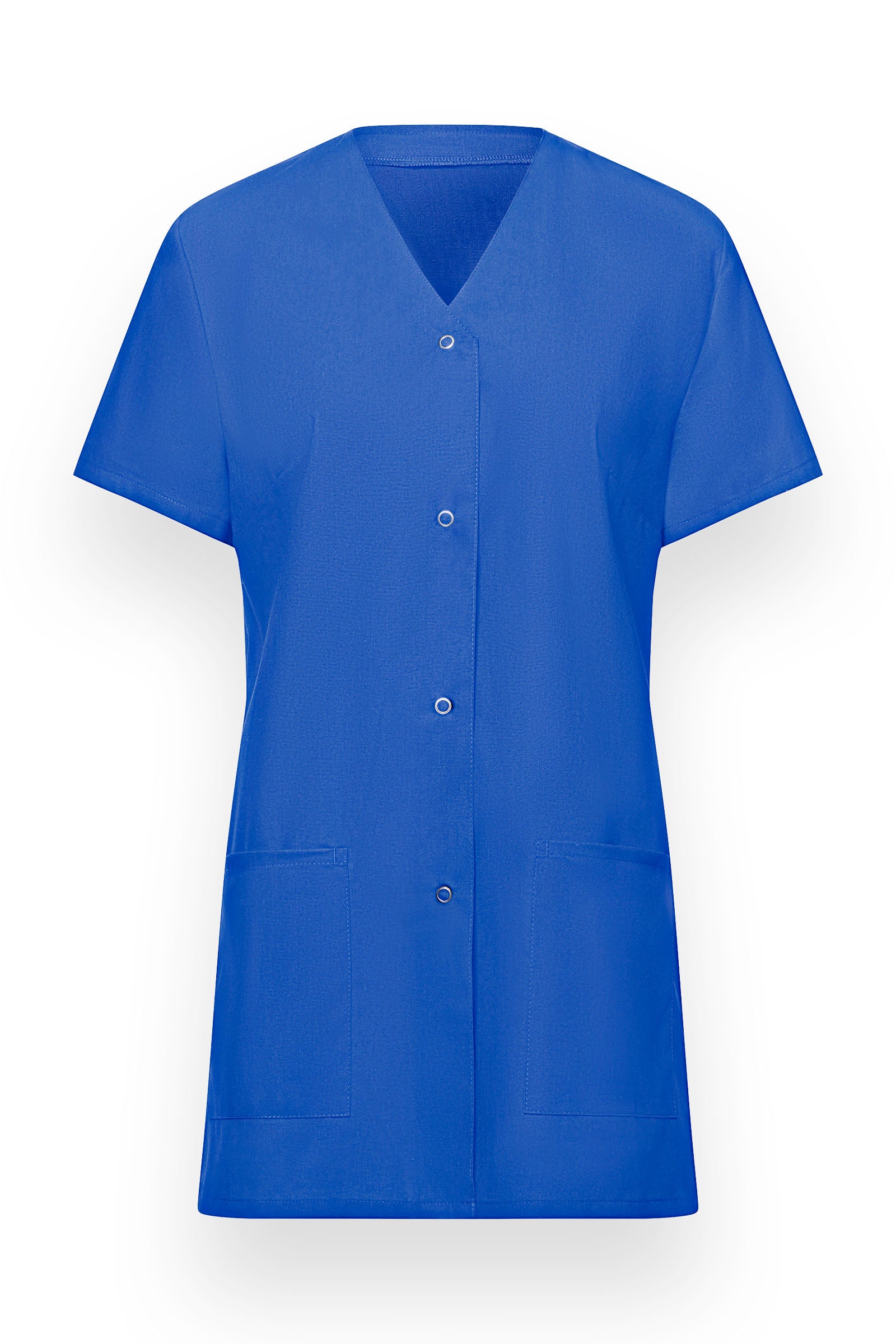 Kasack Damen - durchgeknöpft königsblau, Vorderansicht 