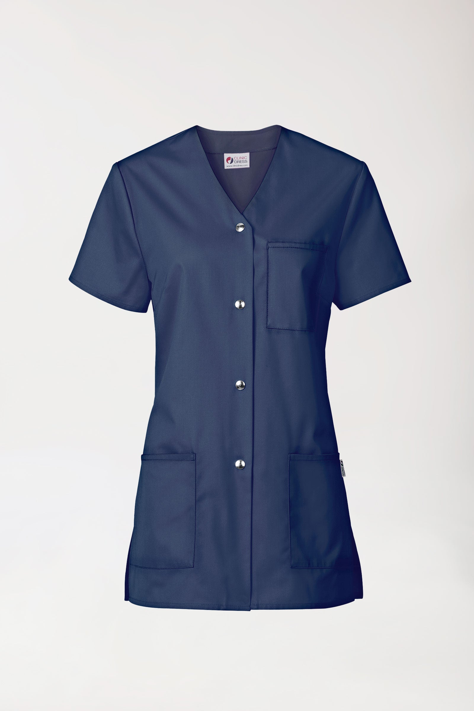 Beauty Kasack Damen - durchgeknöpft navy, Vorderansicht 