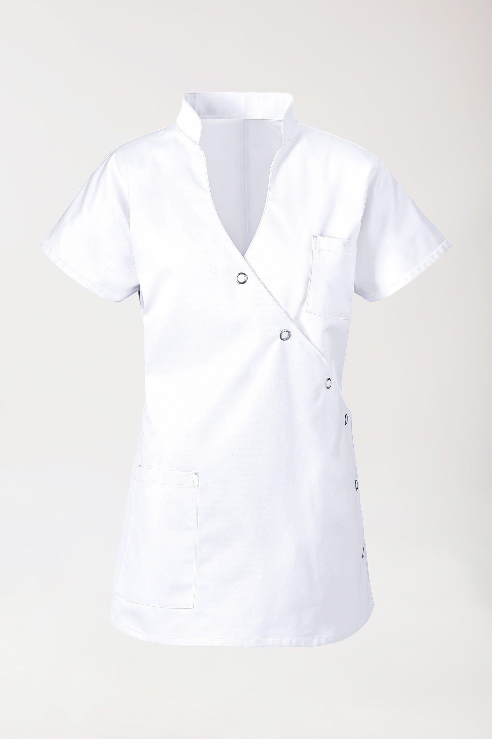 JUST STRONG Kasack Damen - Druckknopfleiste weiß