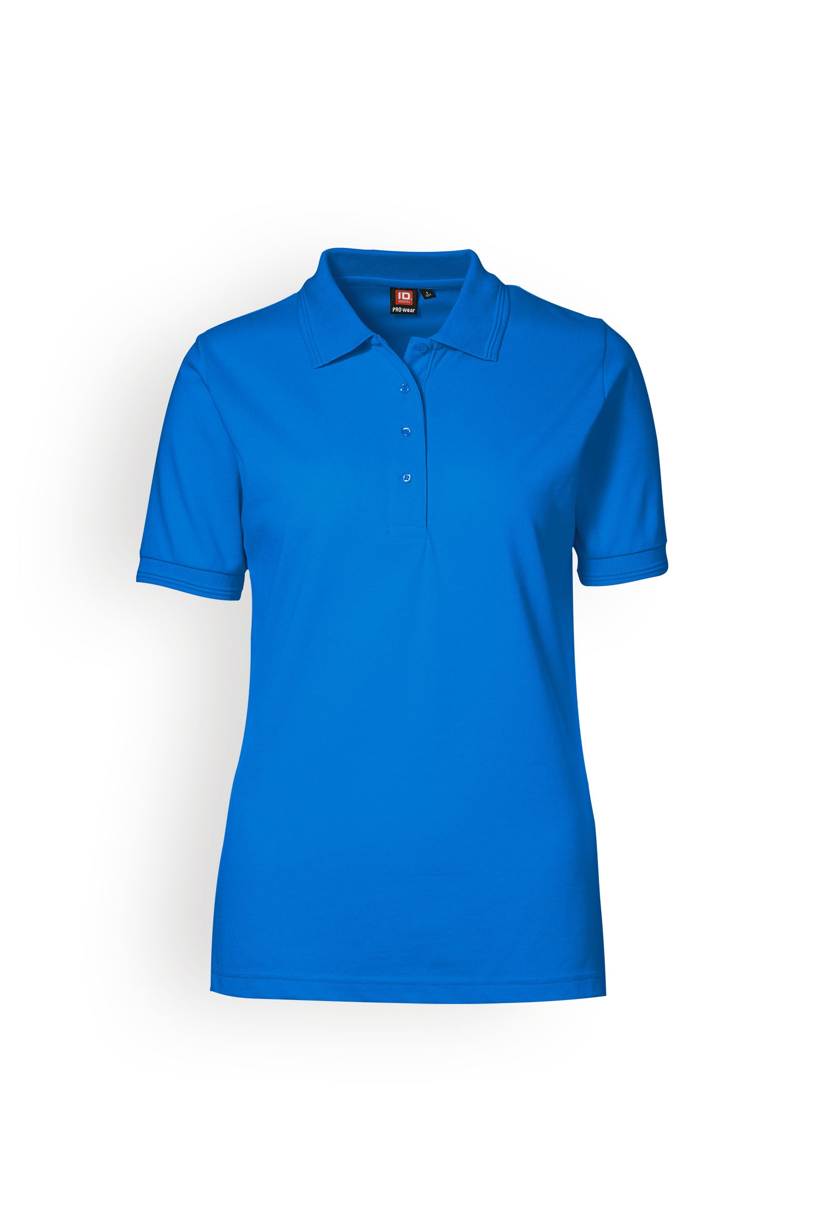 Piqué Shirt Damen Industriewäsche geeignet nach EN ISO 15797 - Polokragen azurblau, Vorderansicht 